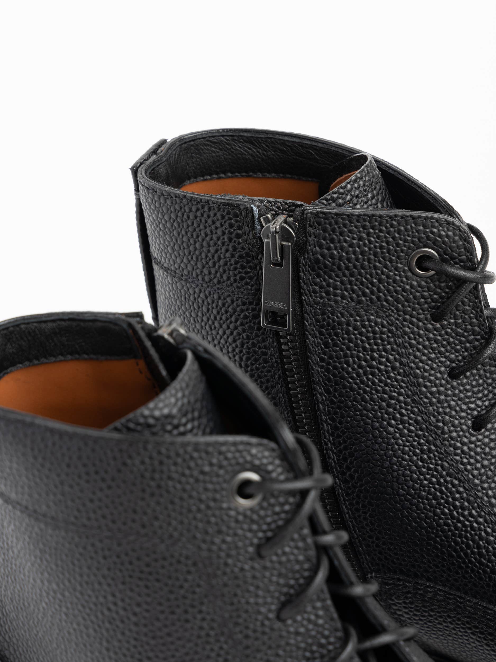 Black Leather Aosta Boots