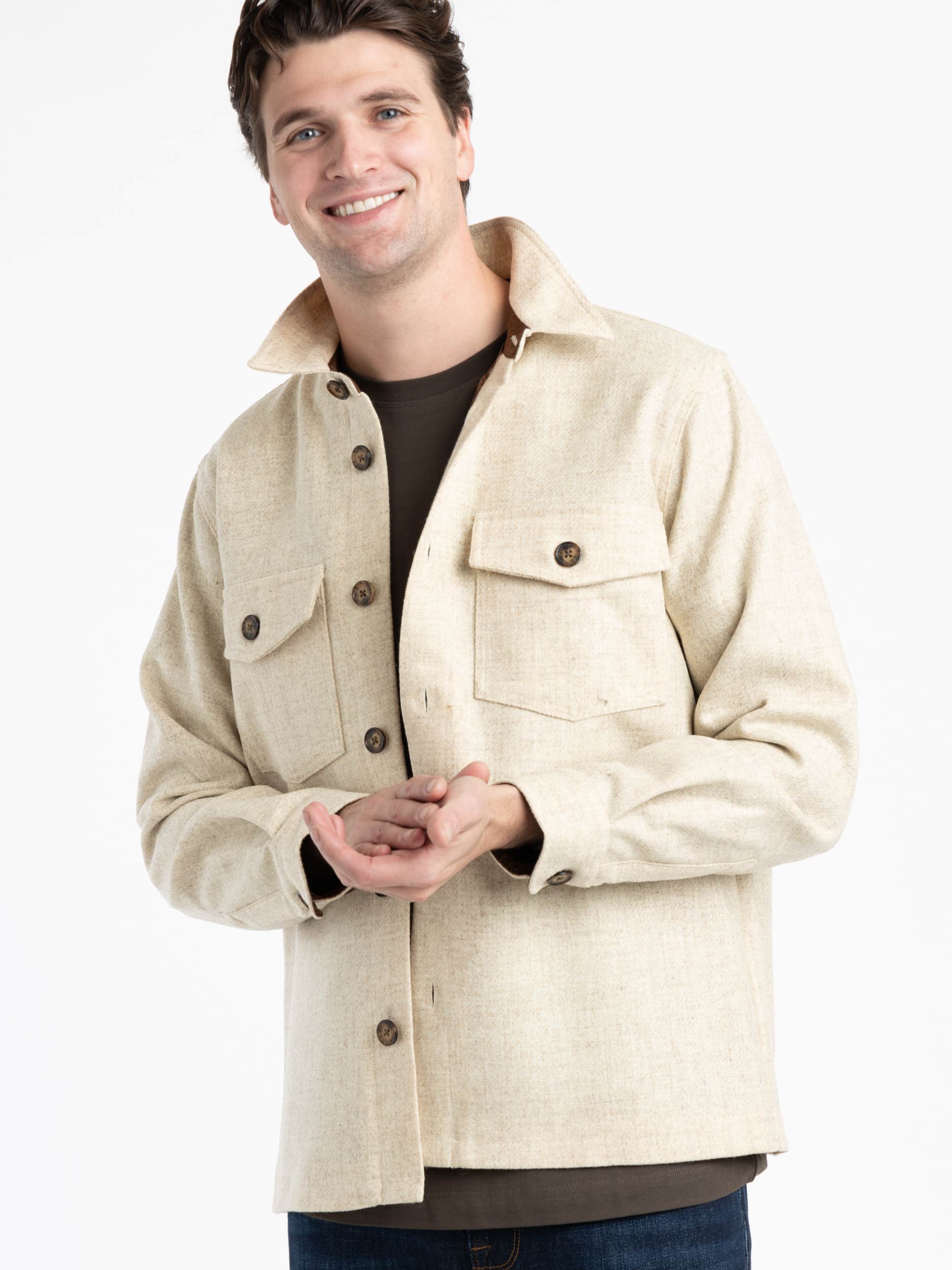 Ecru Wool Field Overshirt