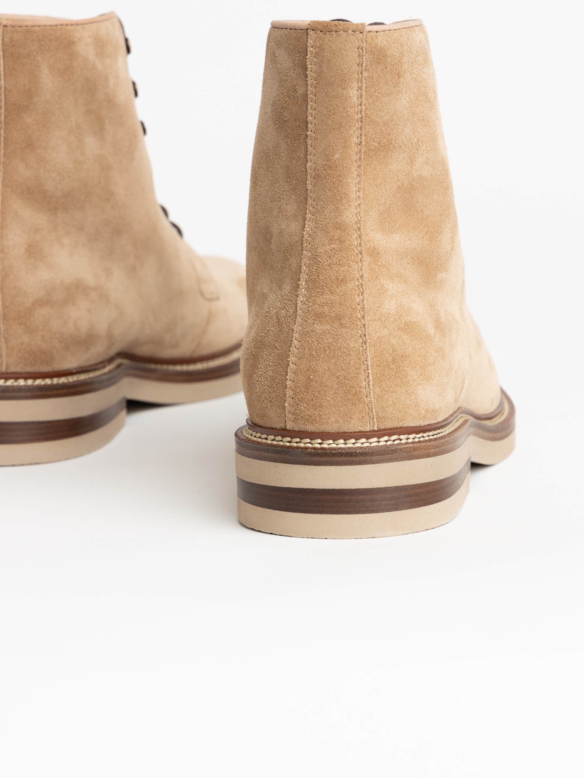 Medium Brown Suede Lace-Up Boot