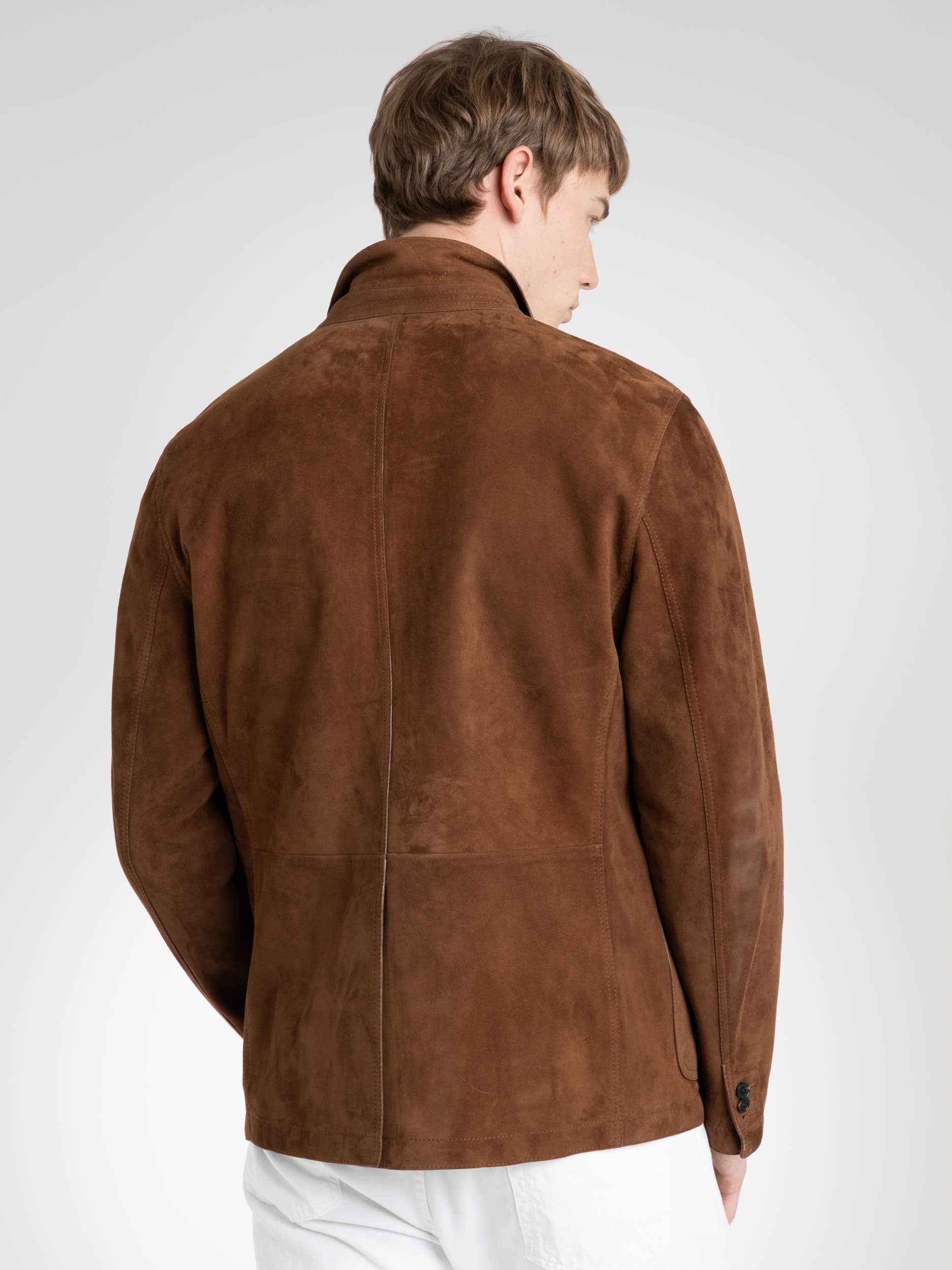 Chestnut Brown Hand-Tailored Suede Sport Jacket