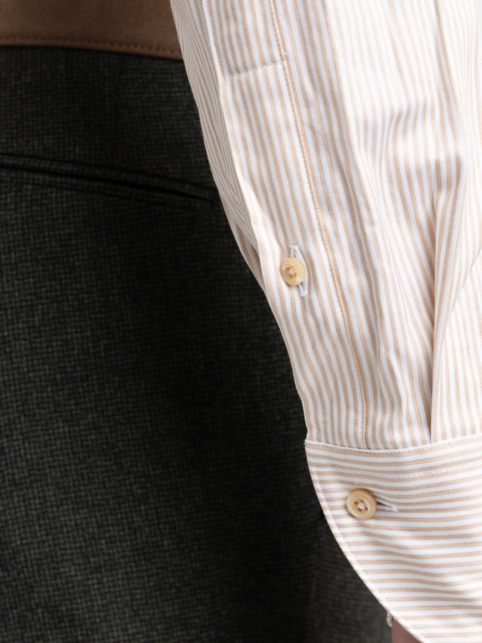 Brown Striped Slimline Shirt