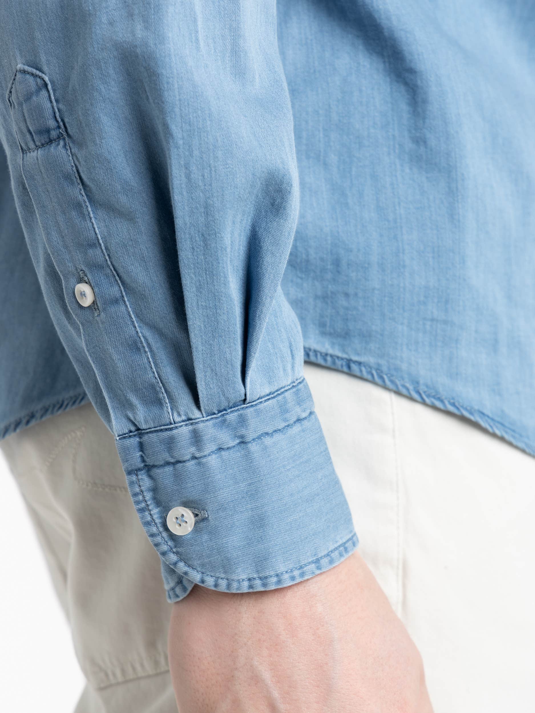 Azzurro Blue Denim Shirt