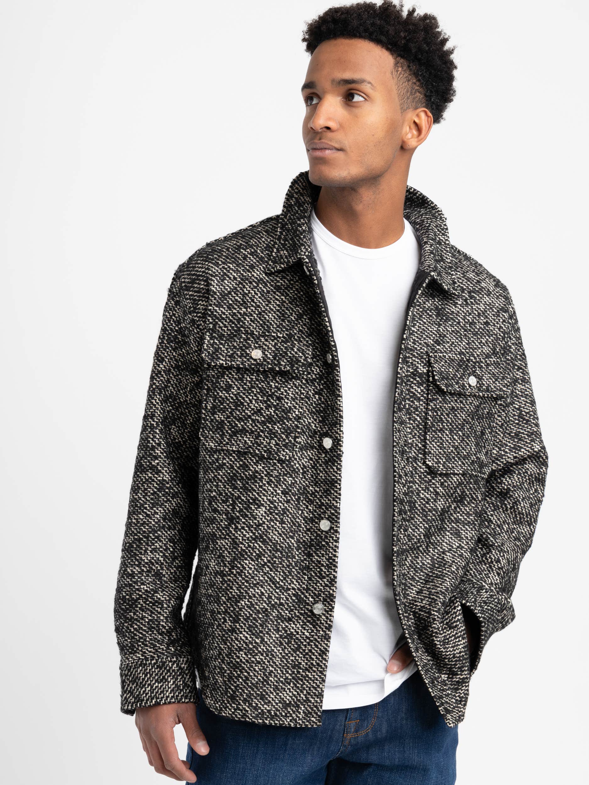 Grey Print Overshirt