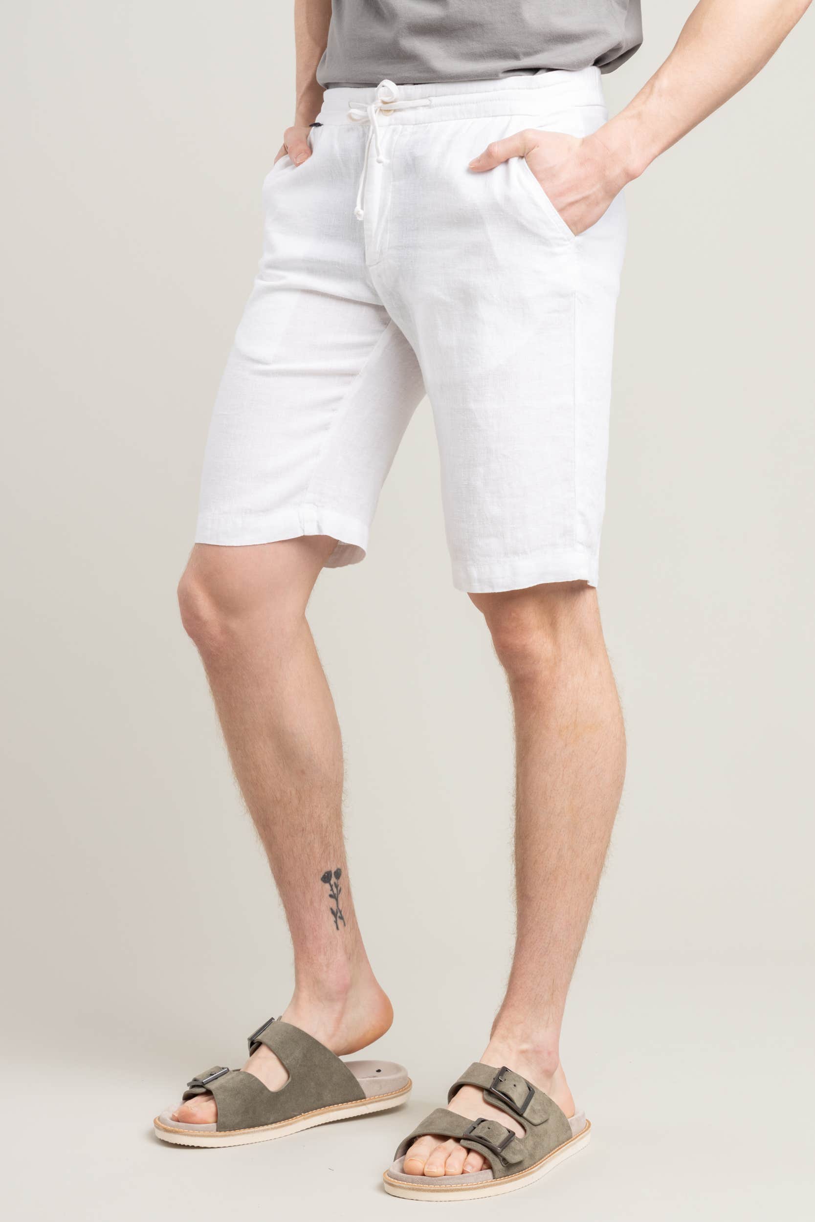 White Linen Shorts
