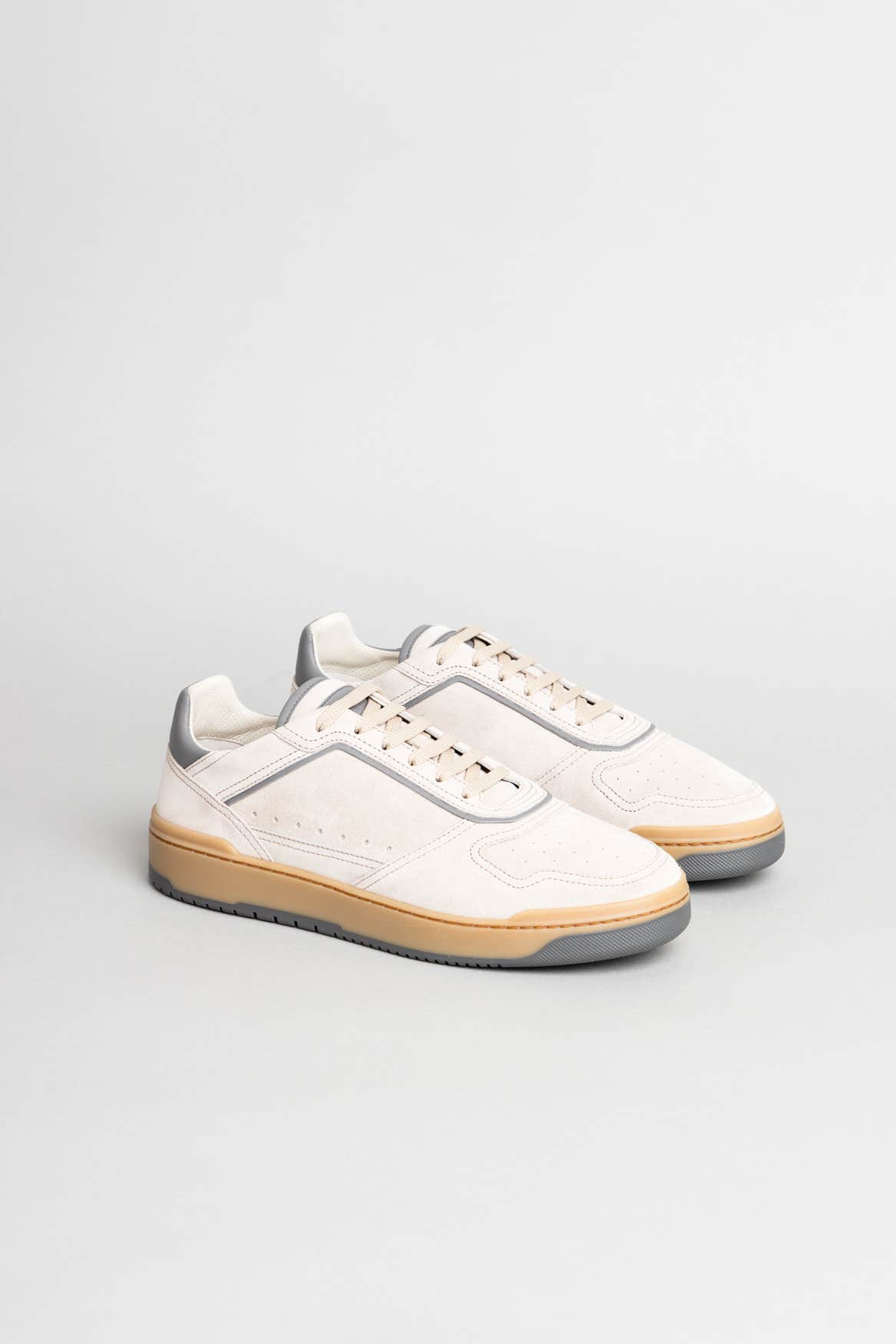 Light Grey Fabric Sneakers