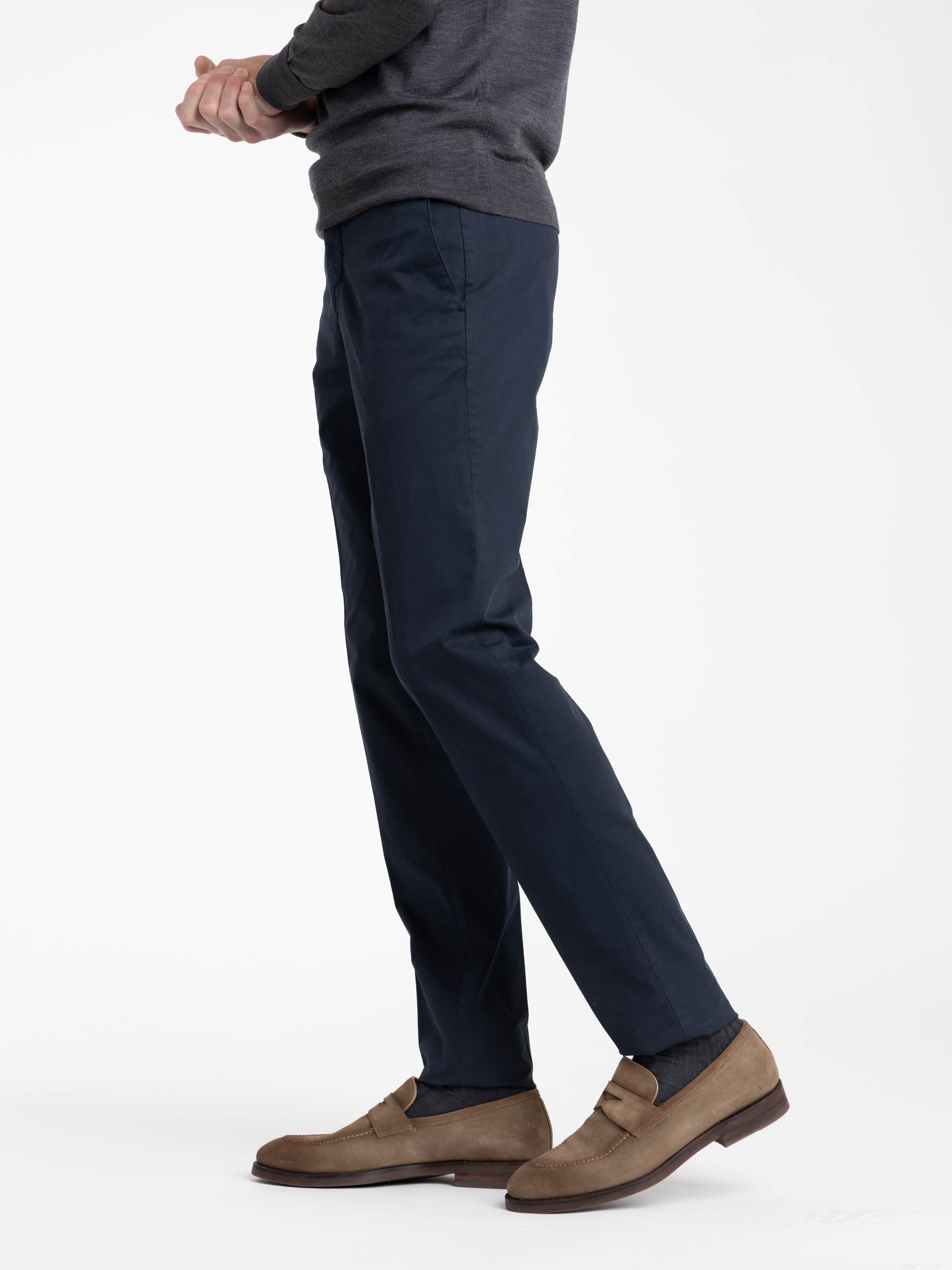 Navy Cotton Trousers