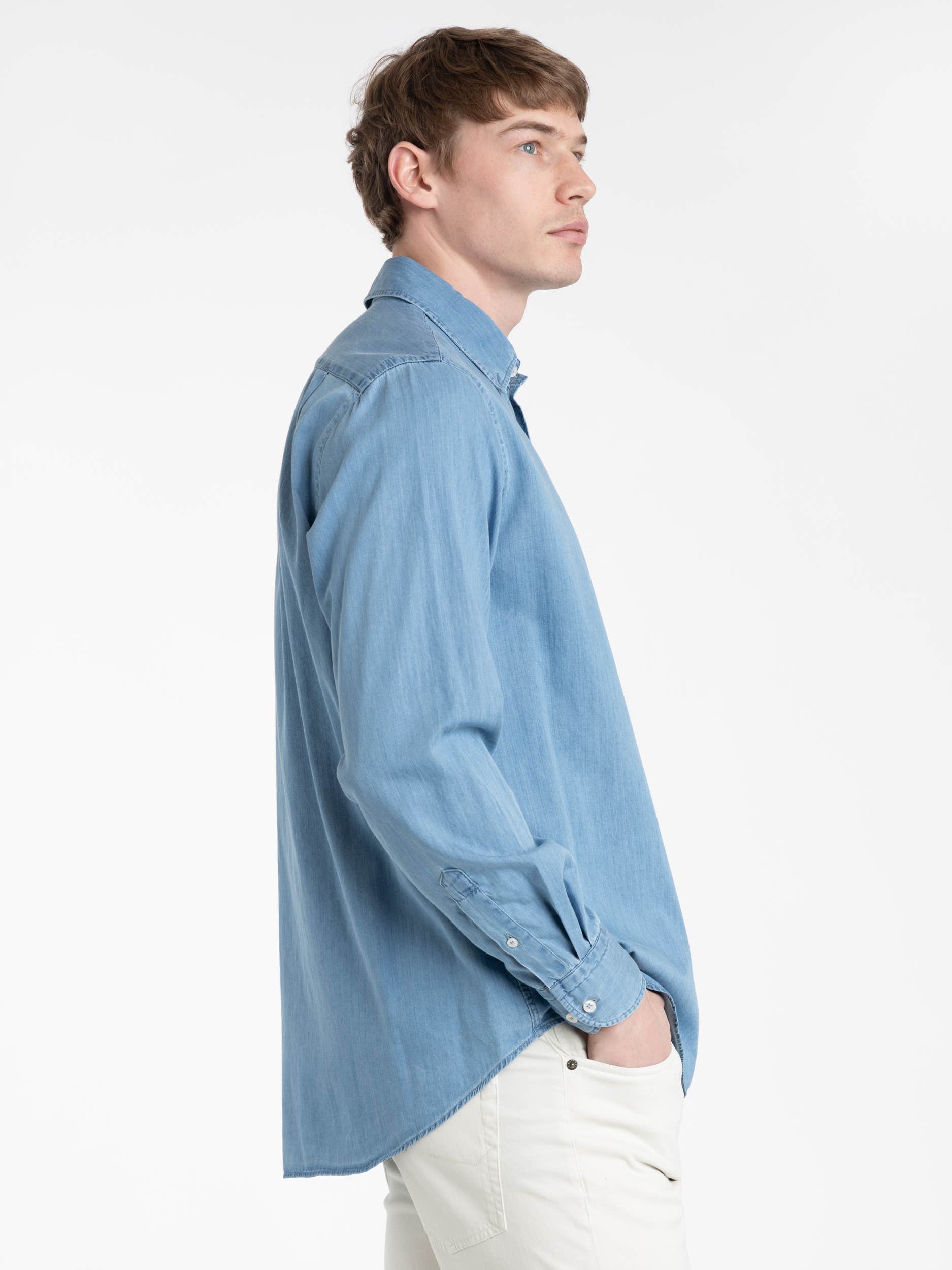 Azzurro Blue Denim Shirt