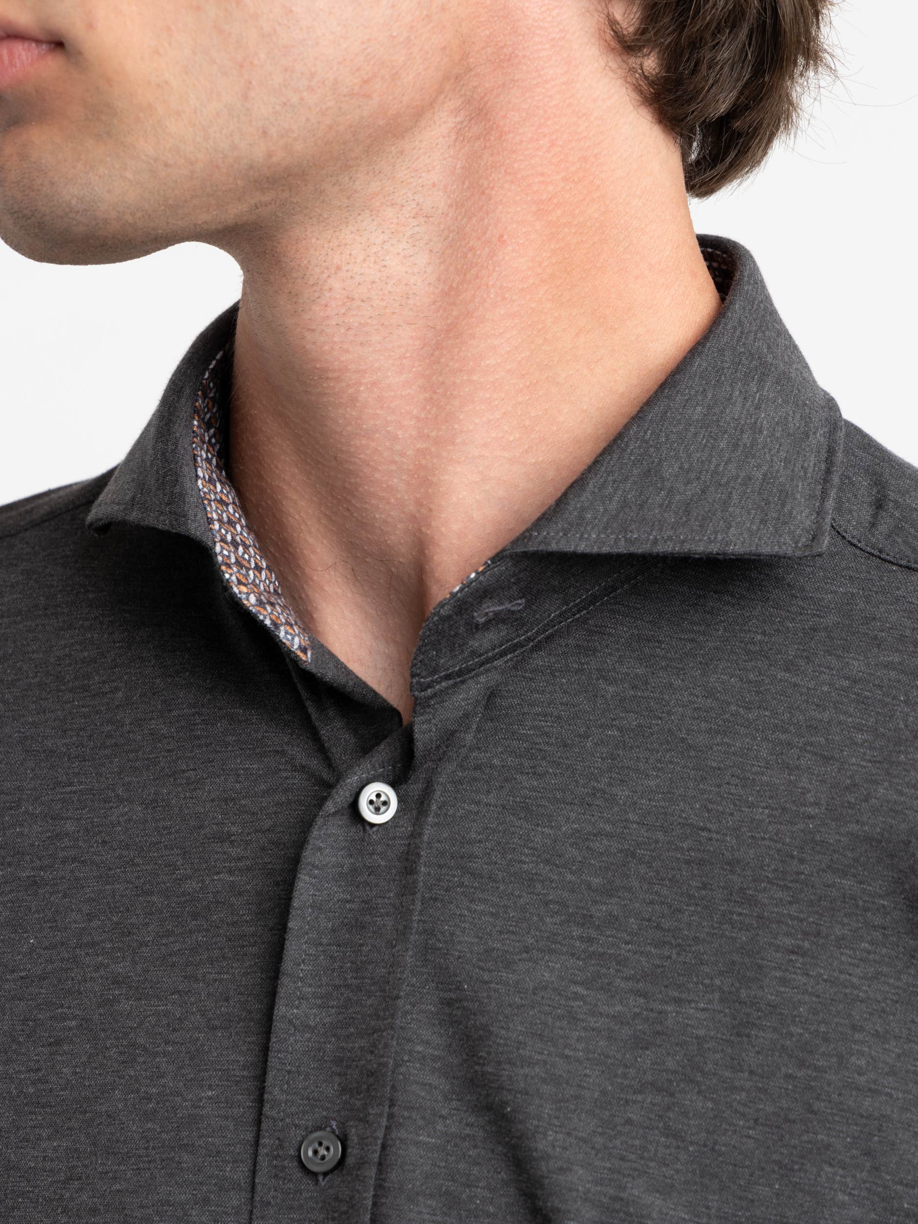Charcoal Grey Modern Fit Dress Shirt