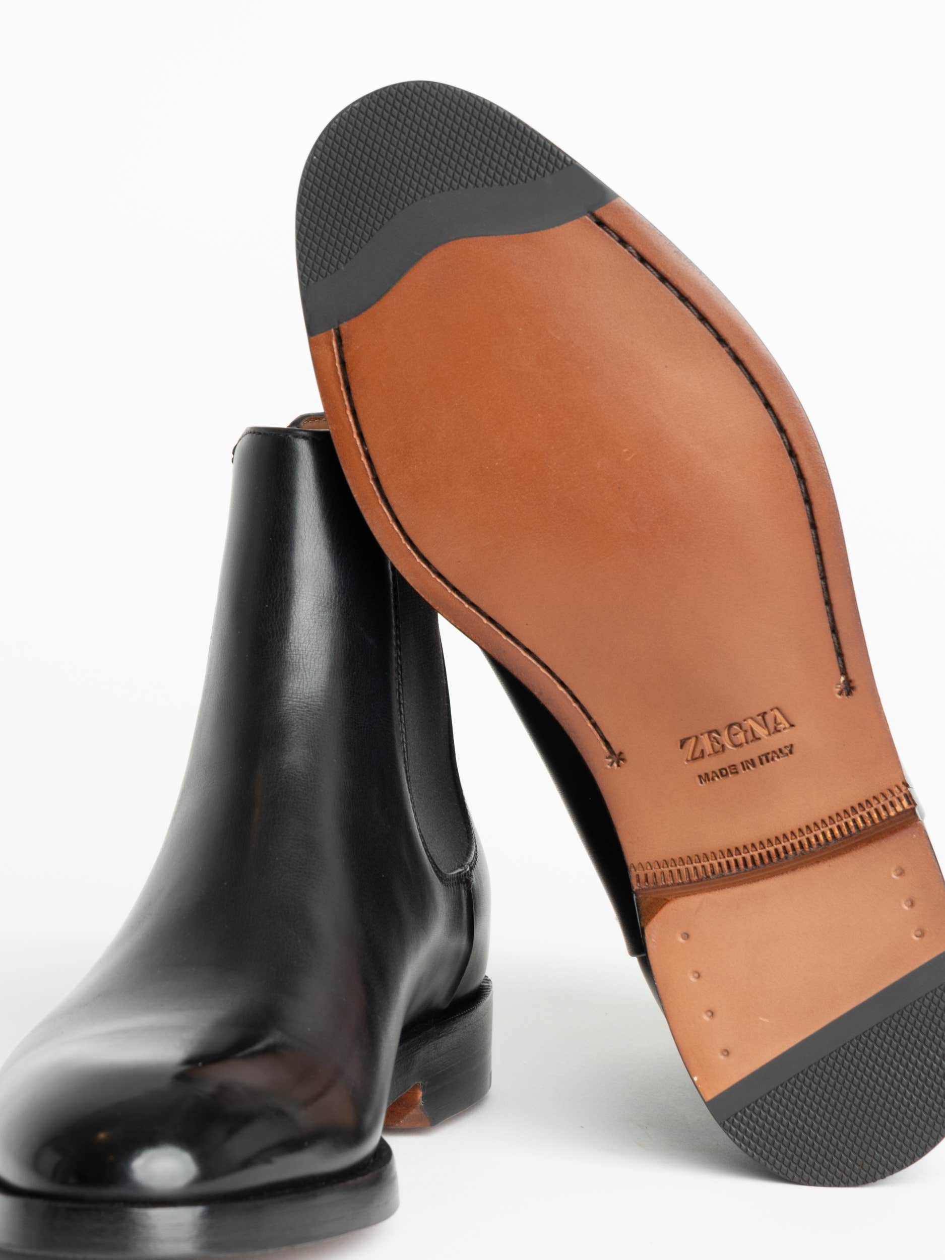 Black Torino Leather Chelsea Boots