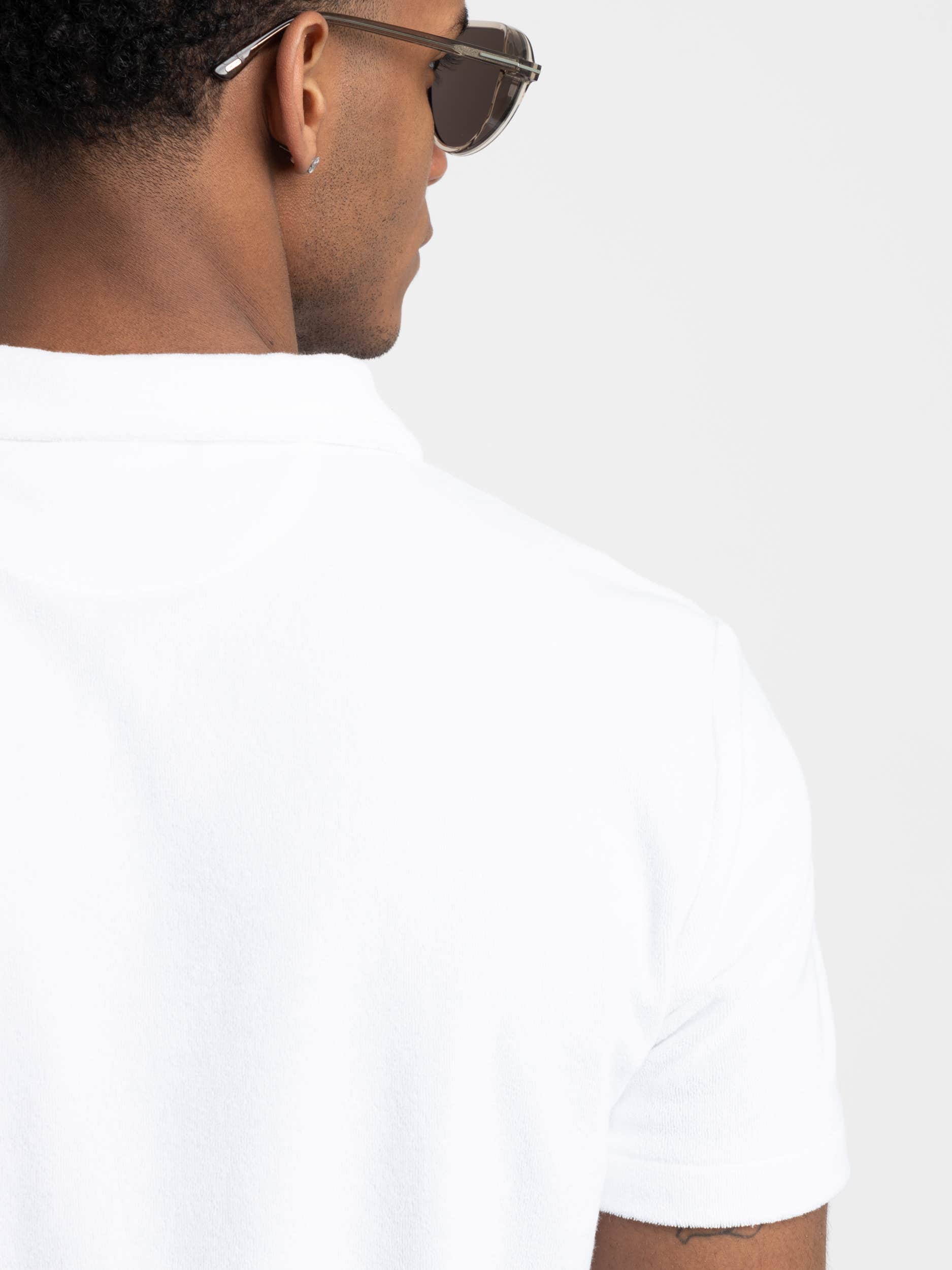 White Classic Fit Terry Polo Shirt