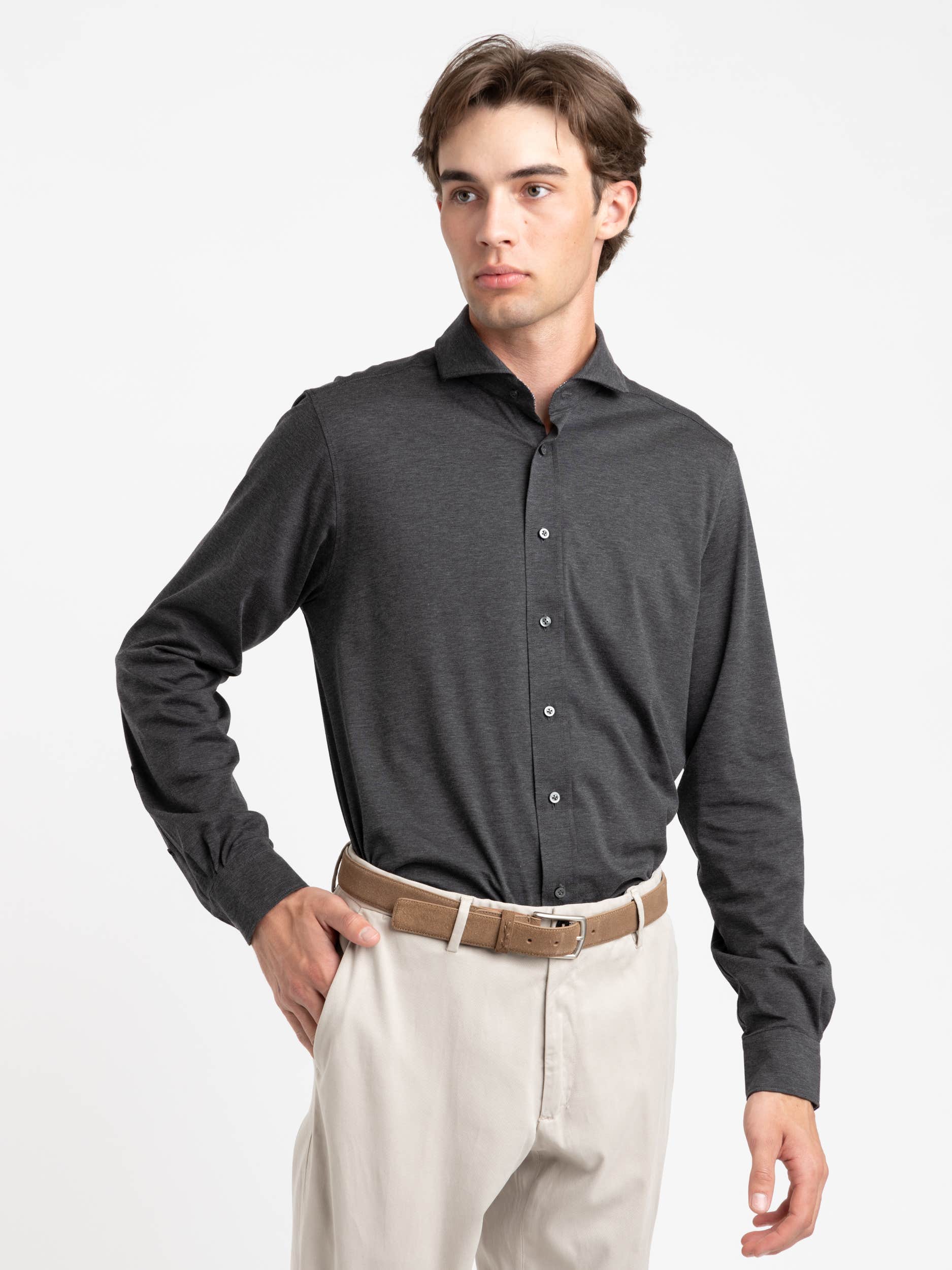 Charcoal Grey Modern Fit Dress Shirt