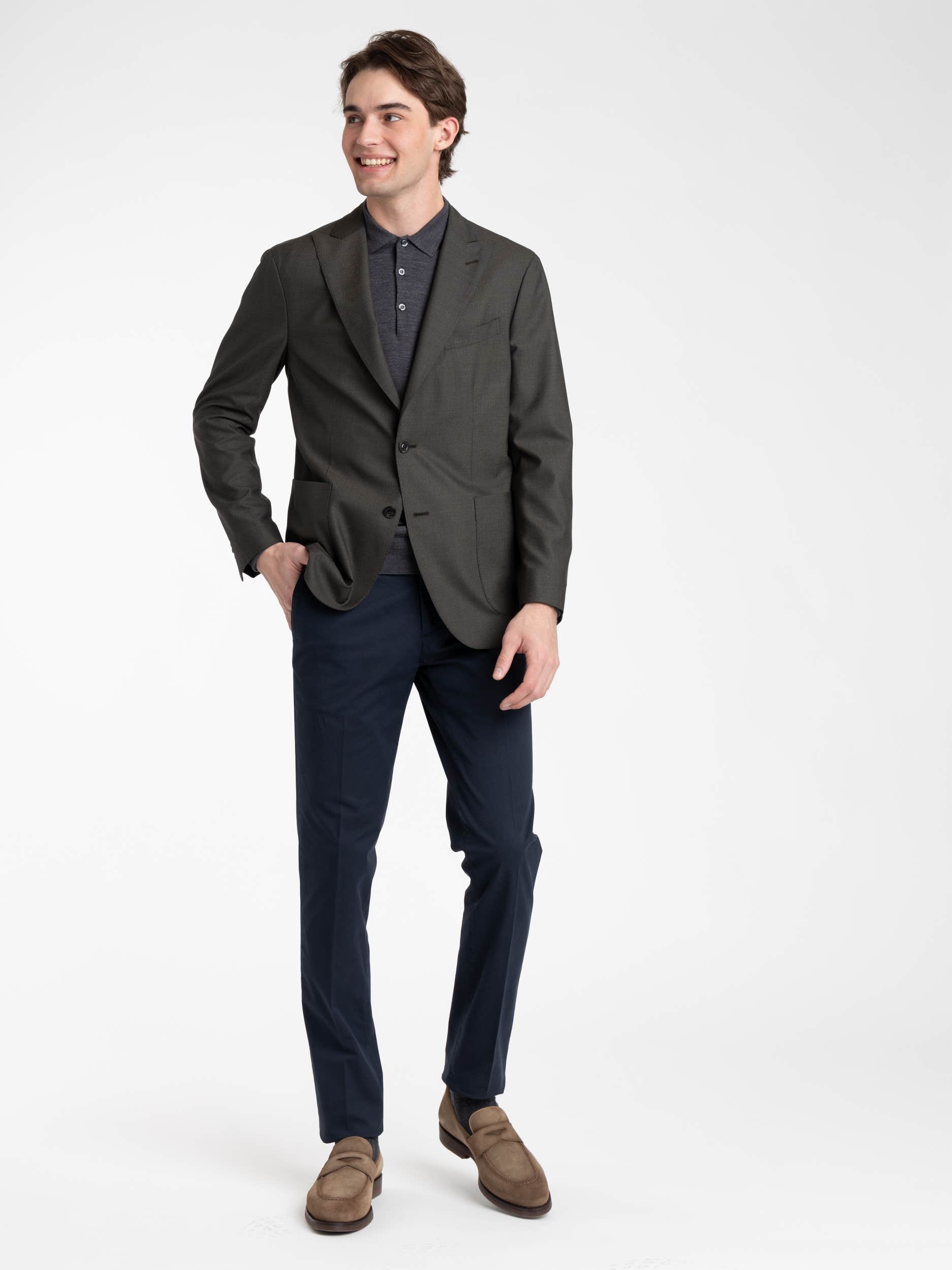 Navy Cotton Trousers