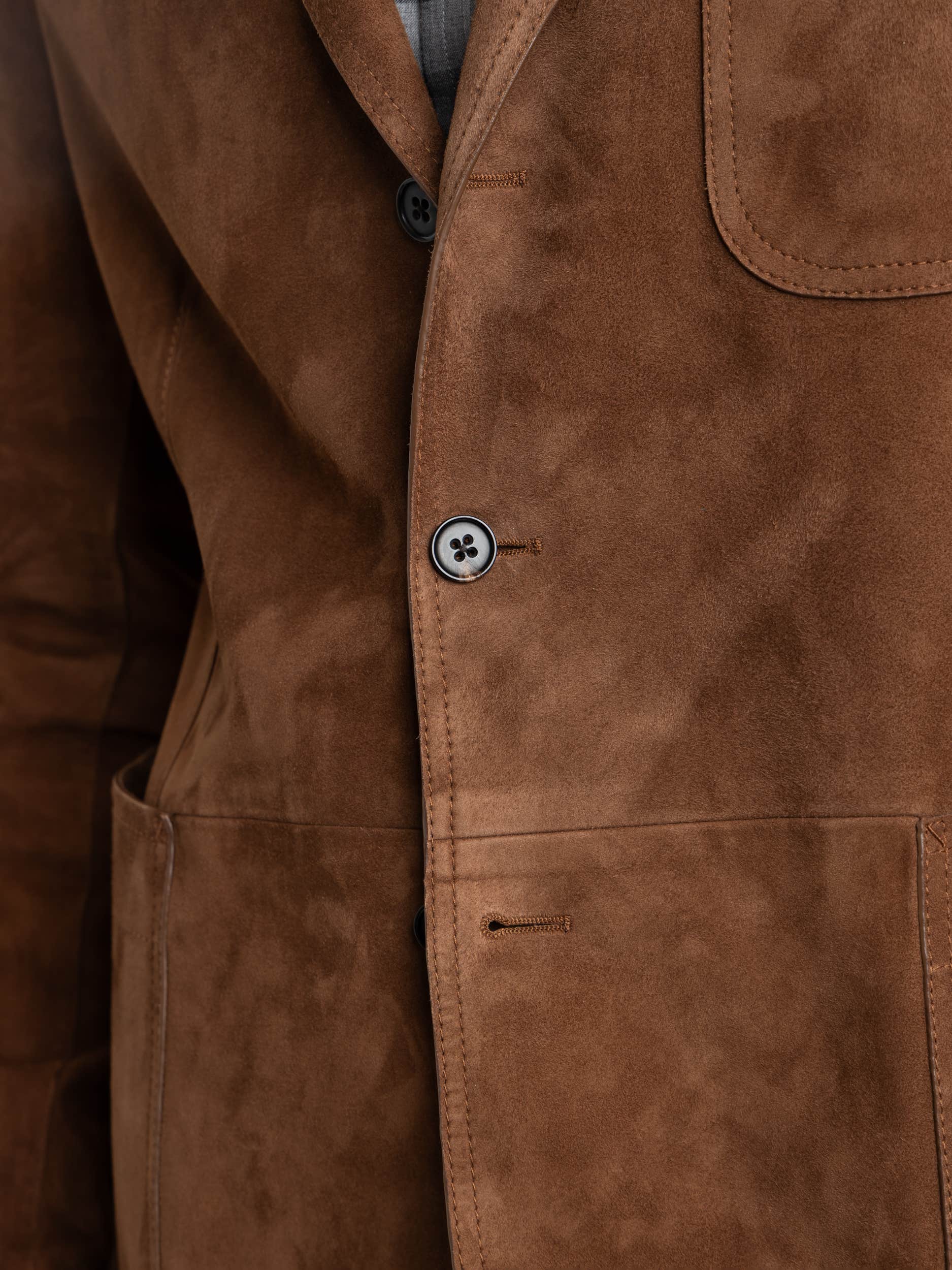 Chestnut Brown Hand-Tailored Suede Sport Jacket