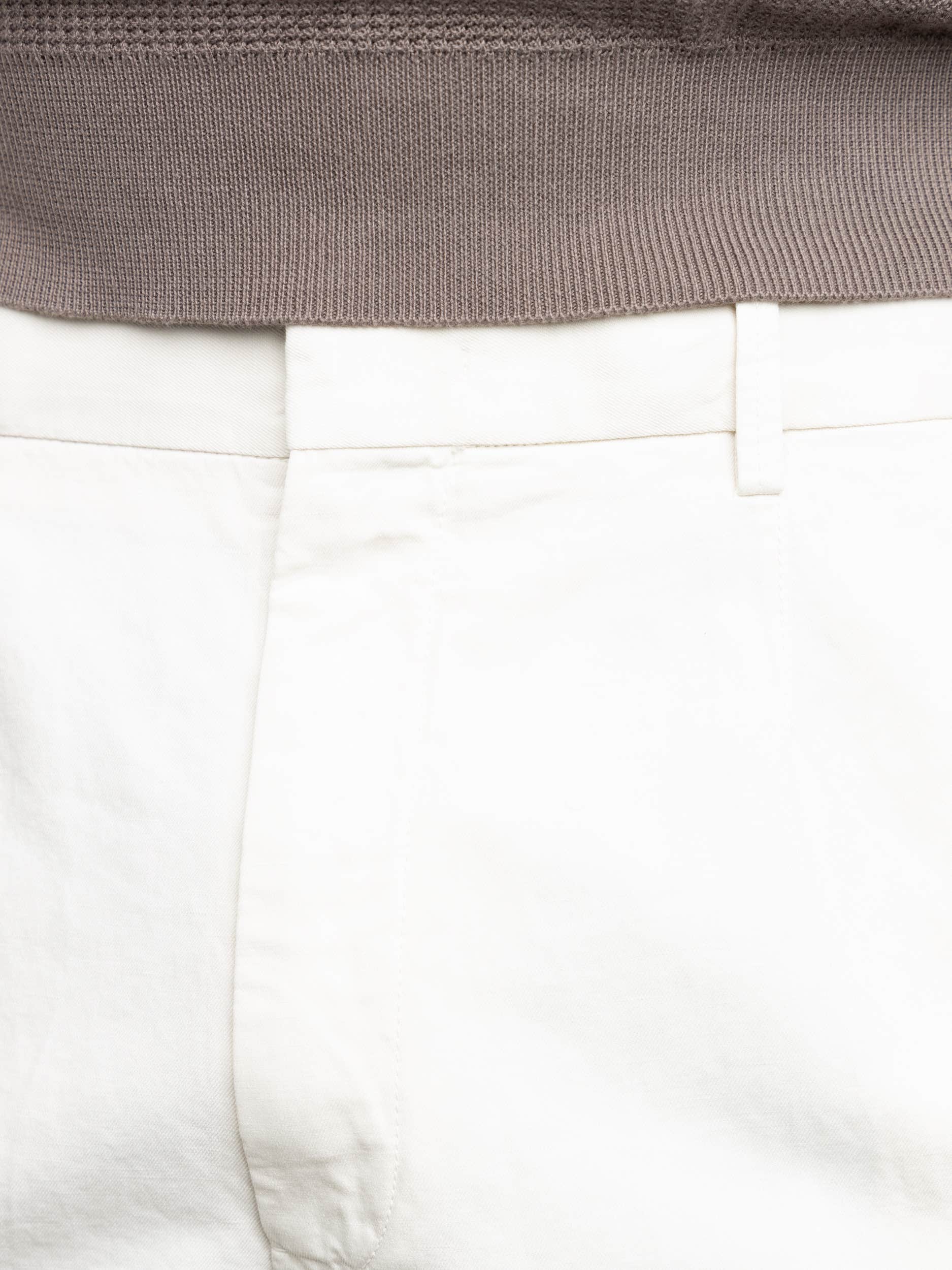 White Cotton-Linen Shorts