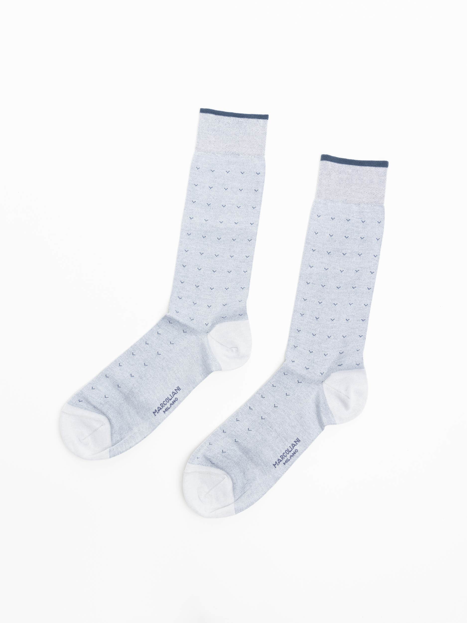 Light Blue Prima Cotton Volo Print Crew Socks