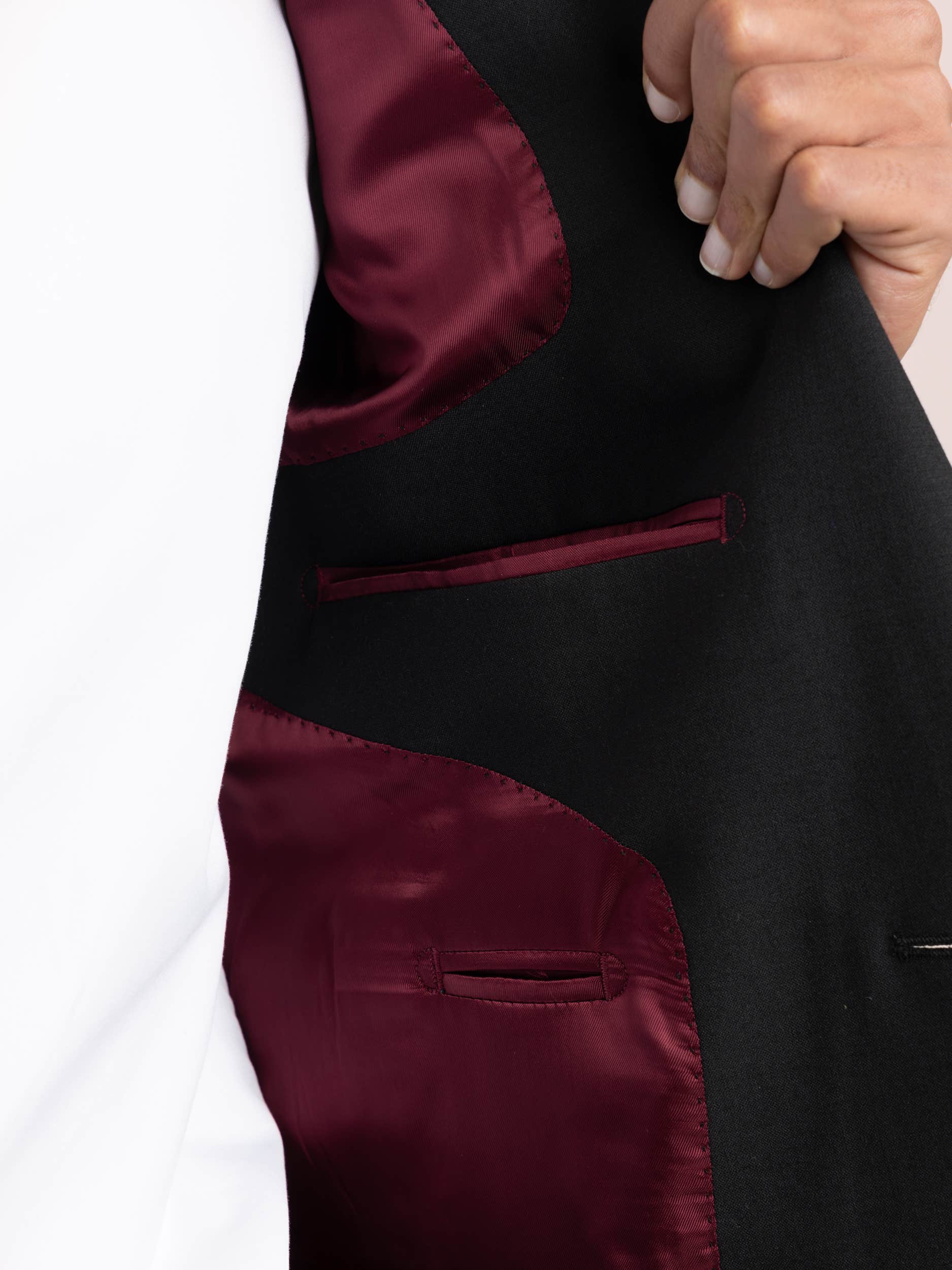 Black Wool-Blend Suit