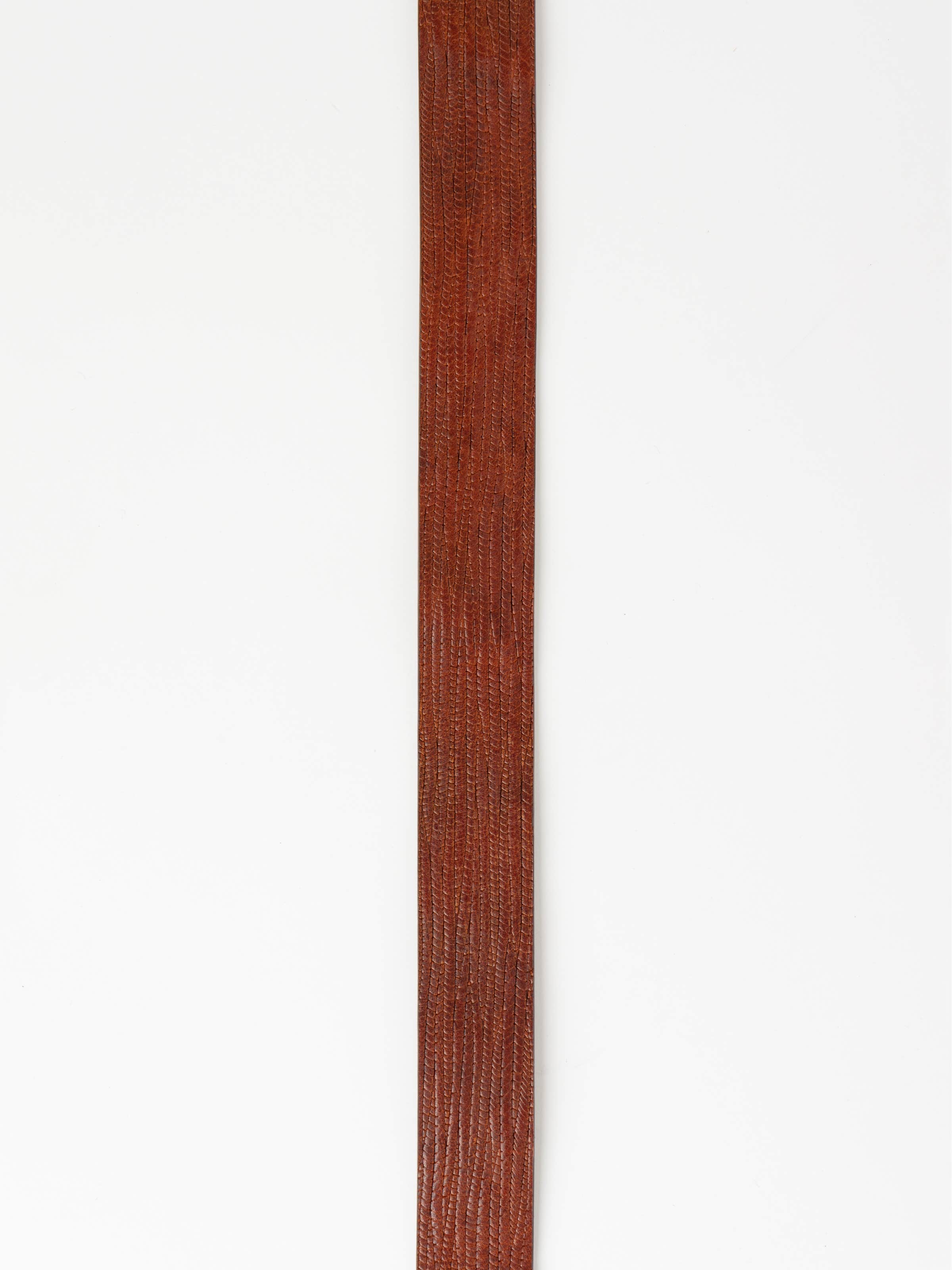 Dark Brown Bark-Effect Calfskin Belt