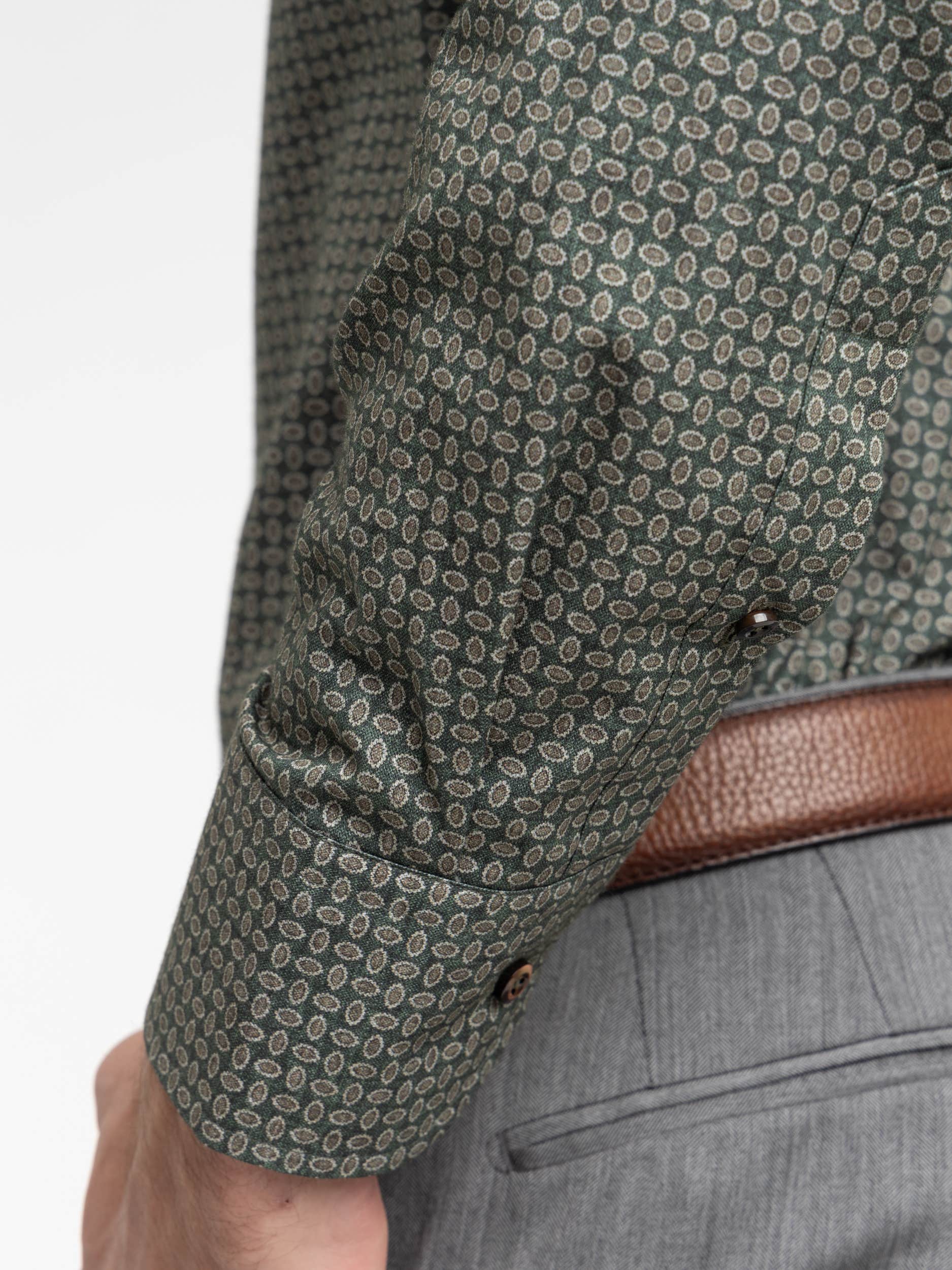 Green Pattern Slimline Shirt