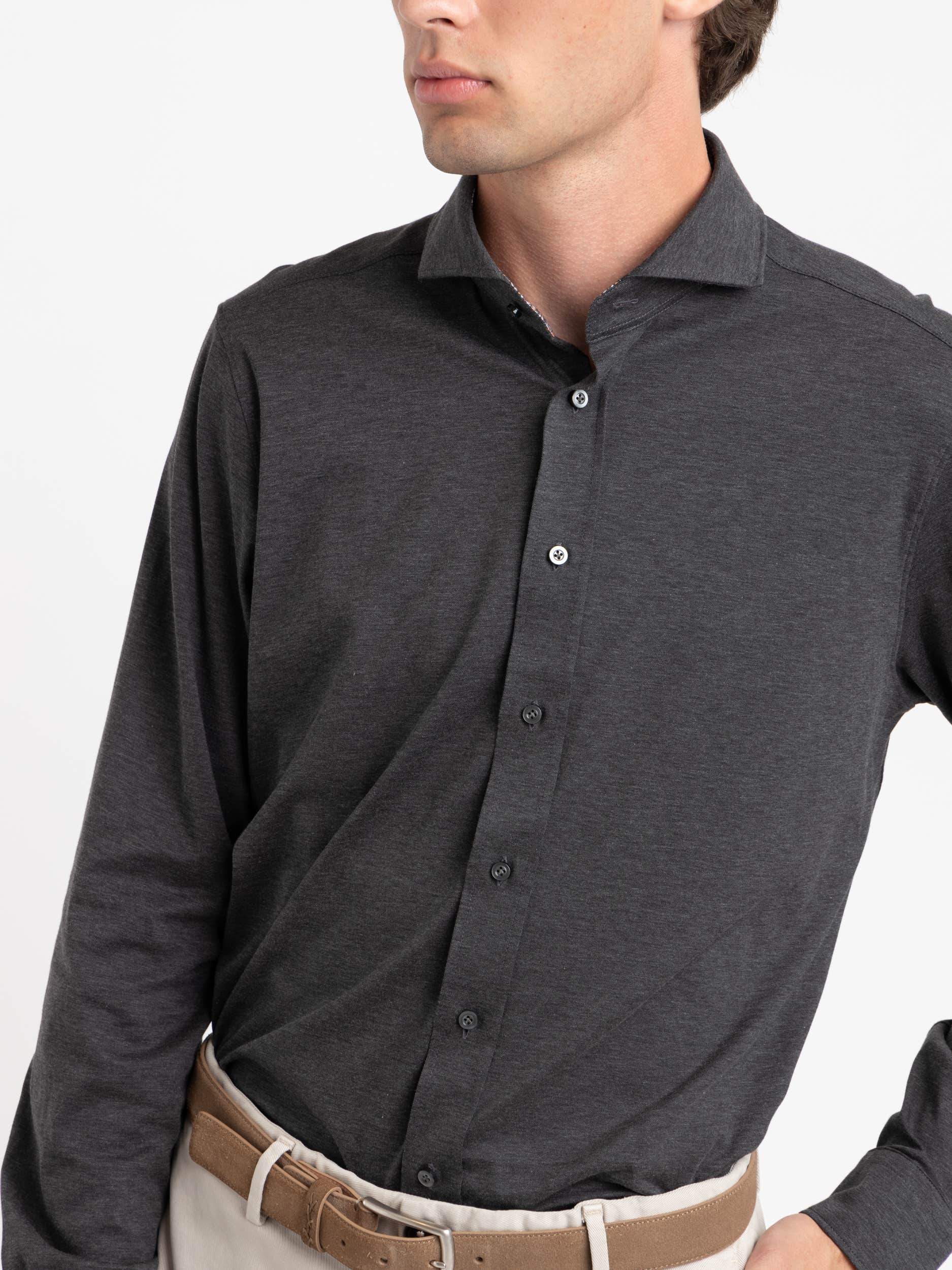 Charcoal Grey Modern Fit Dress Shirt