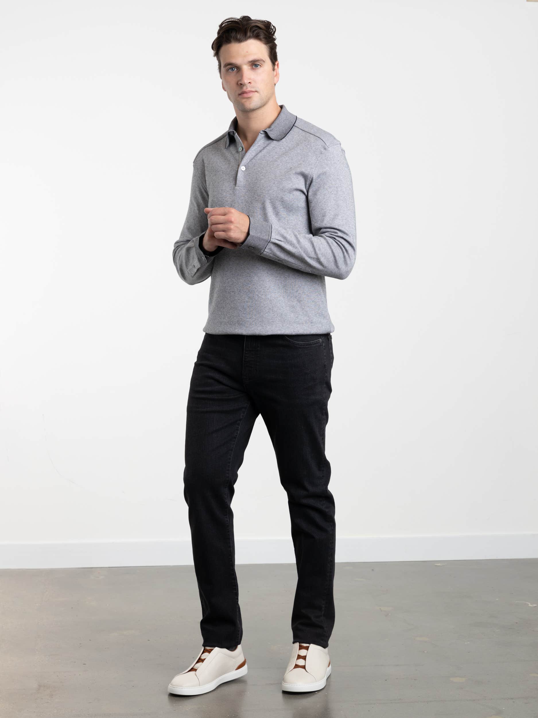 Grey Premium Cotton Polo Shirt