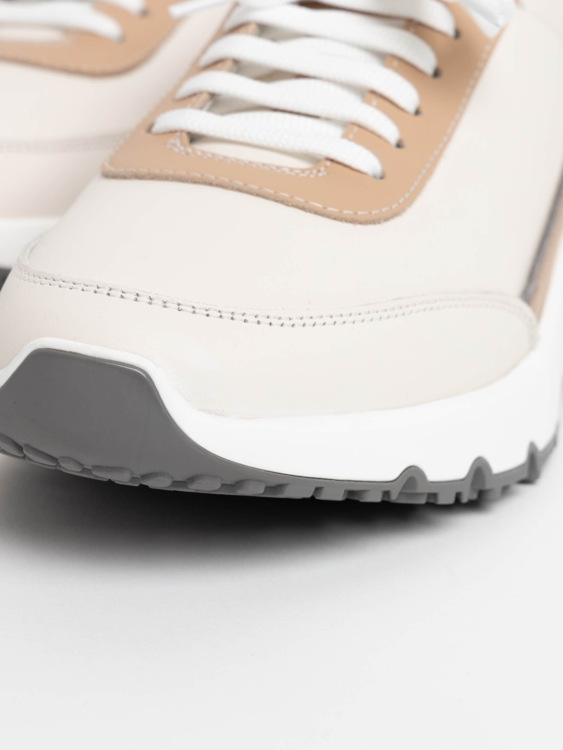 White/Brown Semi-Polished Calfskin Runners