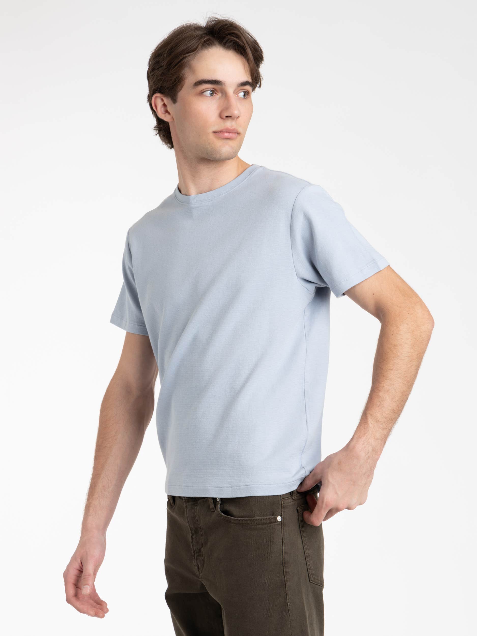 Duo Fold Tee in Soft Blue