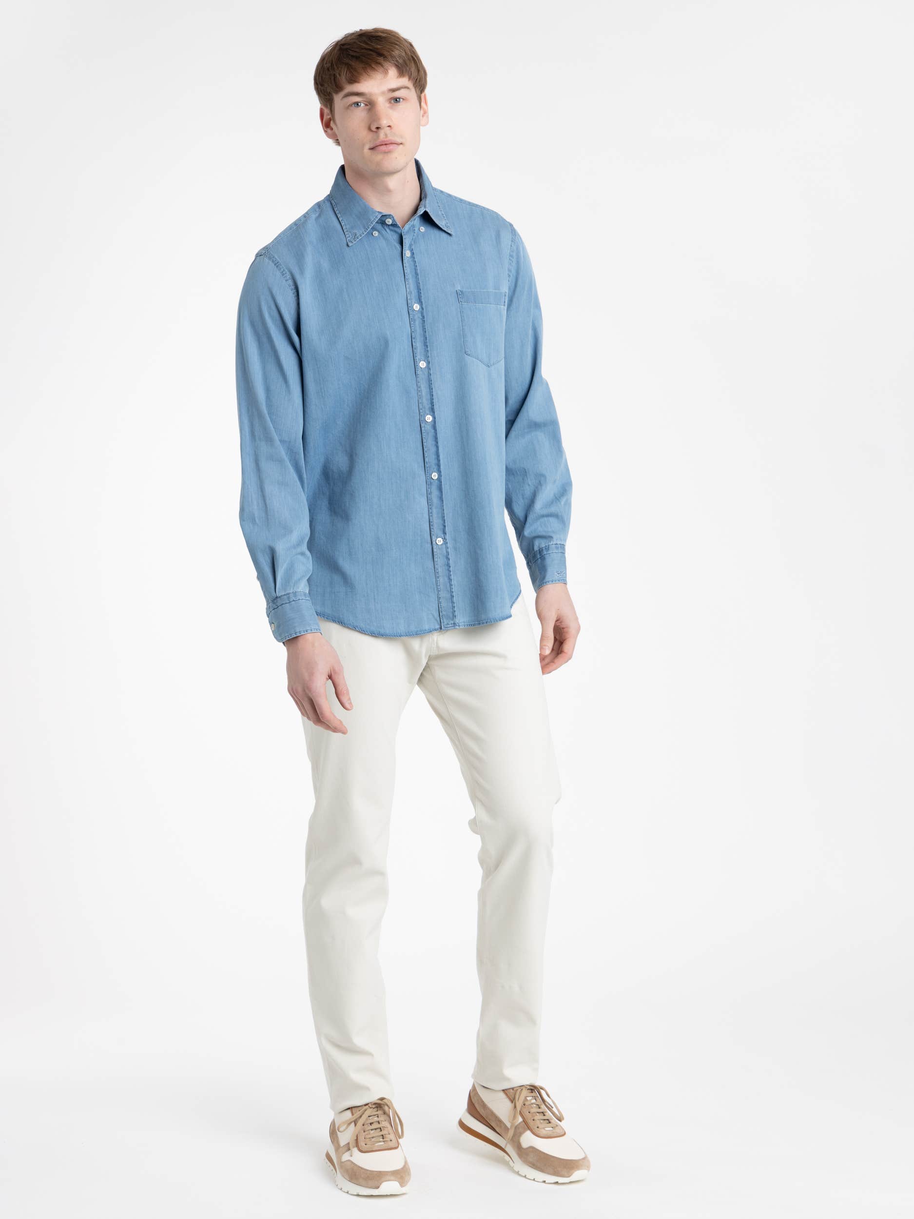 Azzurro Blue Denim Shirt