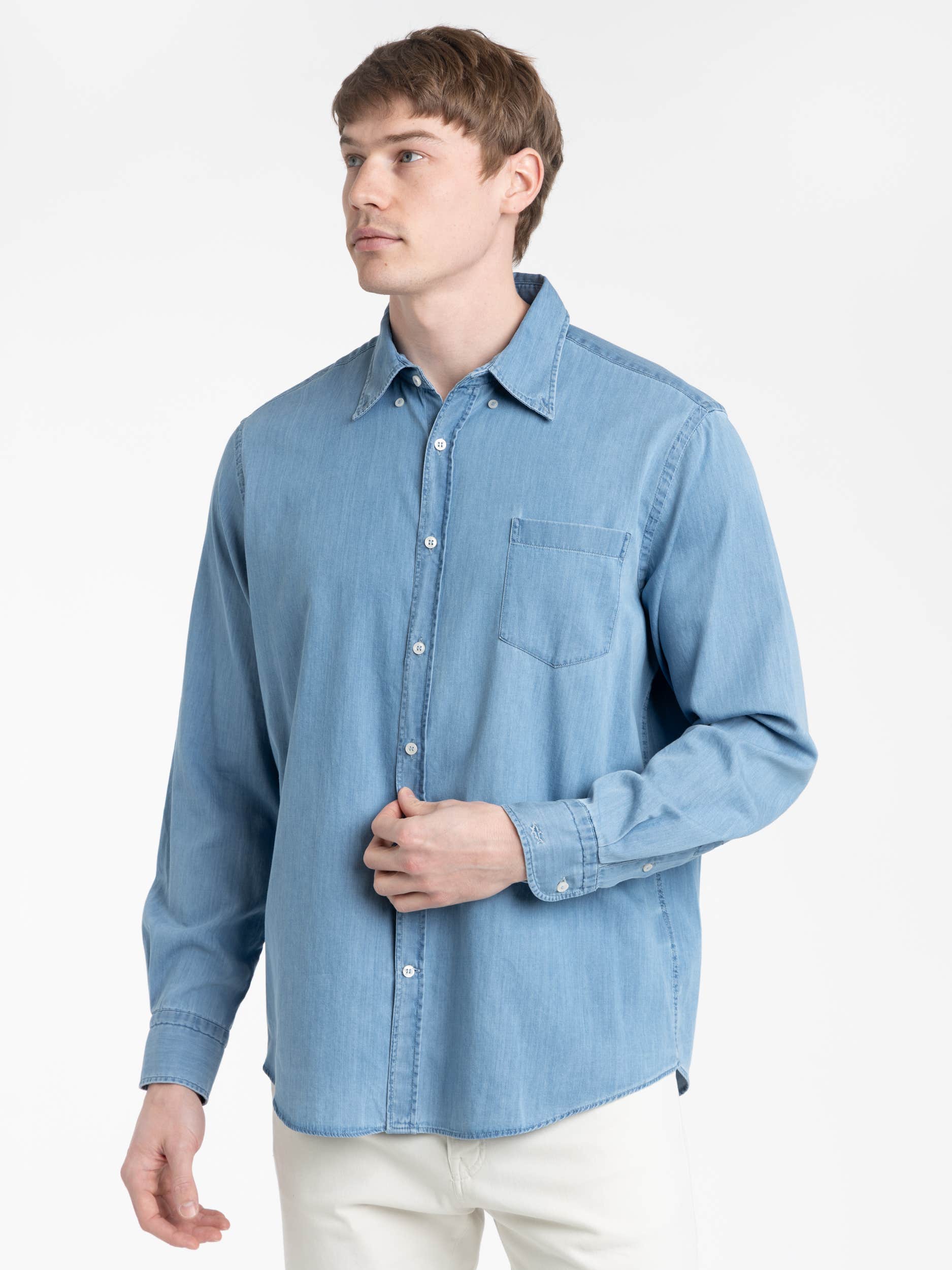 Azzurro Blue Denim Shirt