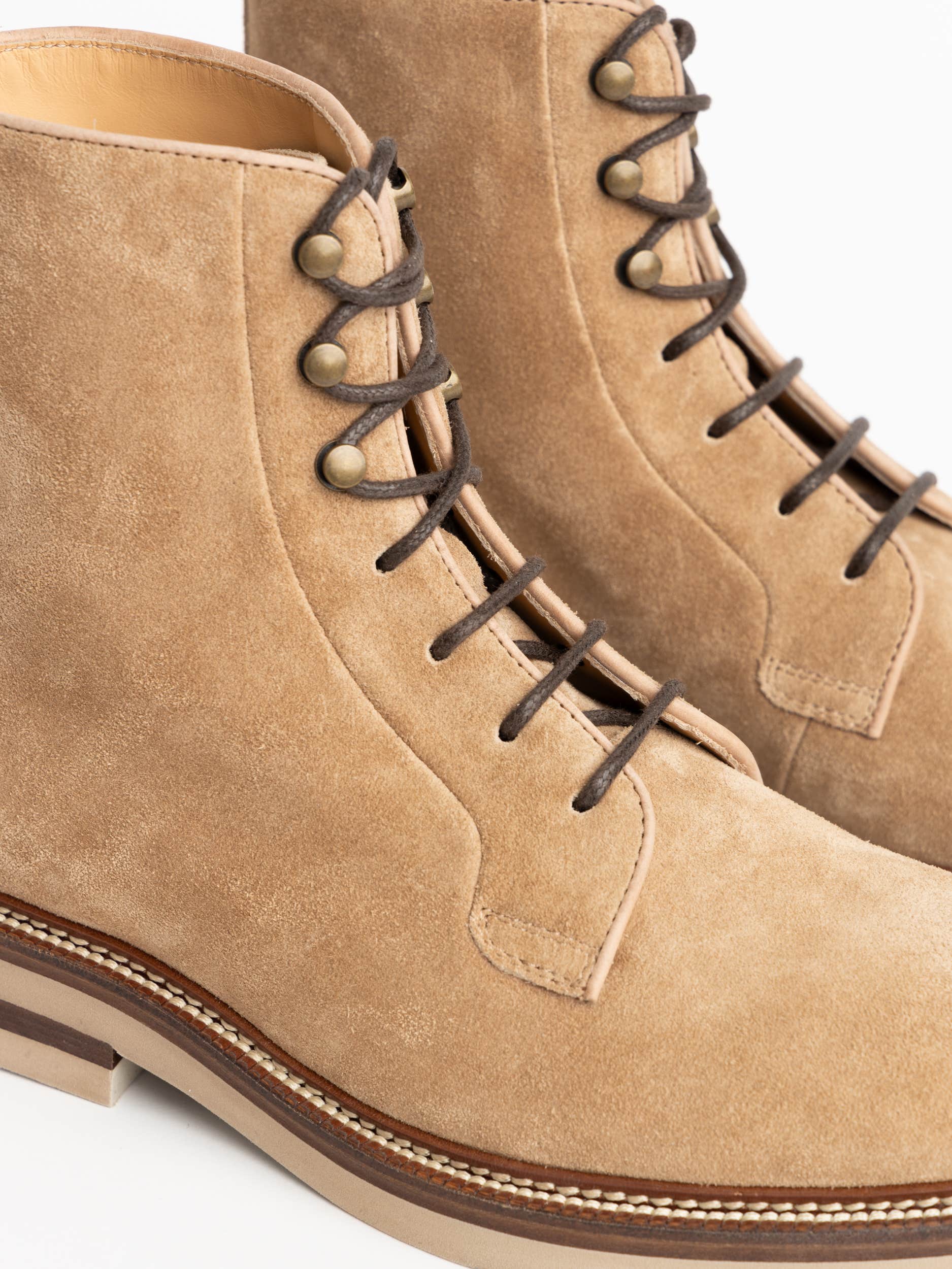 Medium Brown Suede Lace-Up Boot