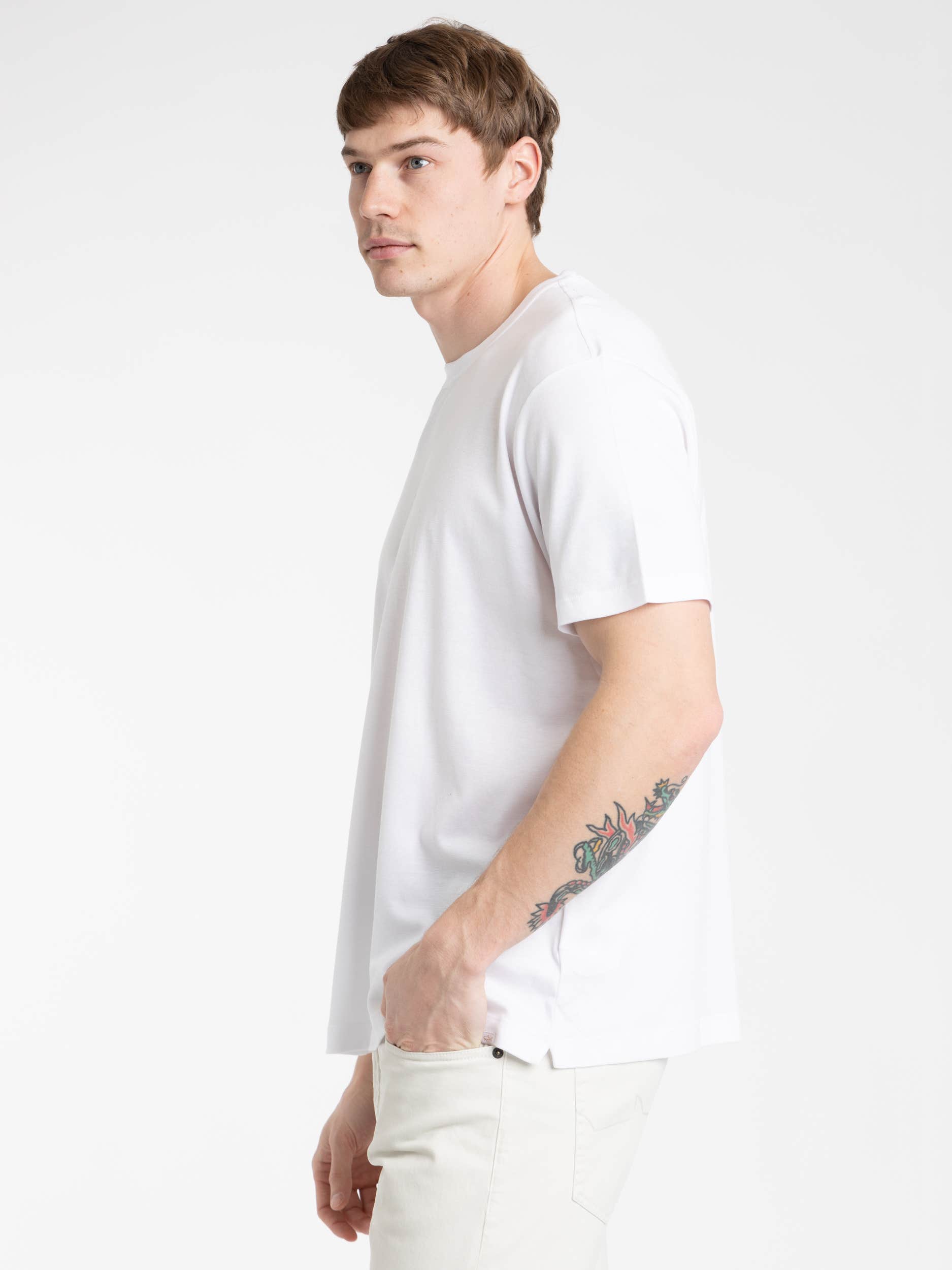 White Woven T-Shirt