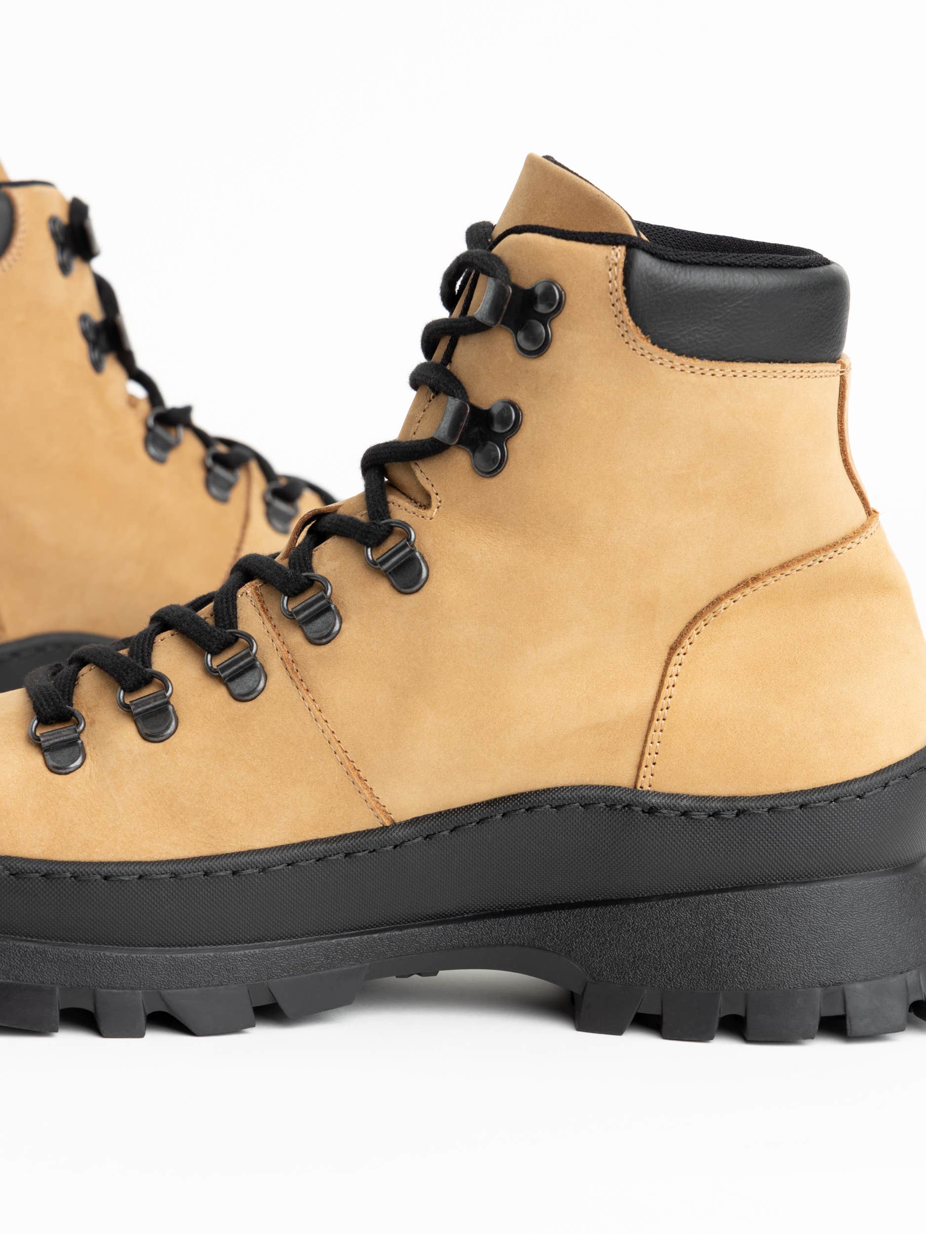 Cognac Brown Suede Hiking Boots