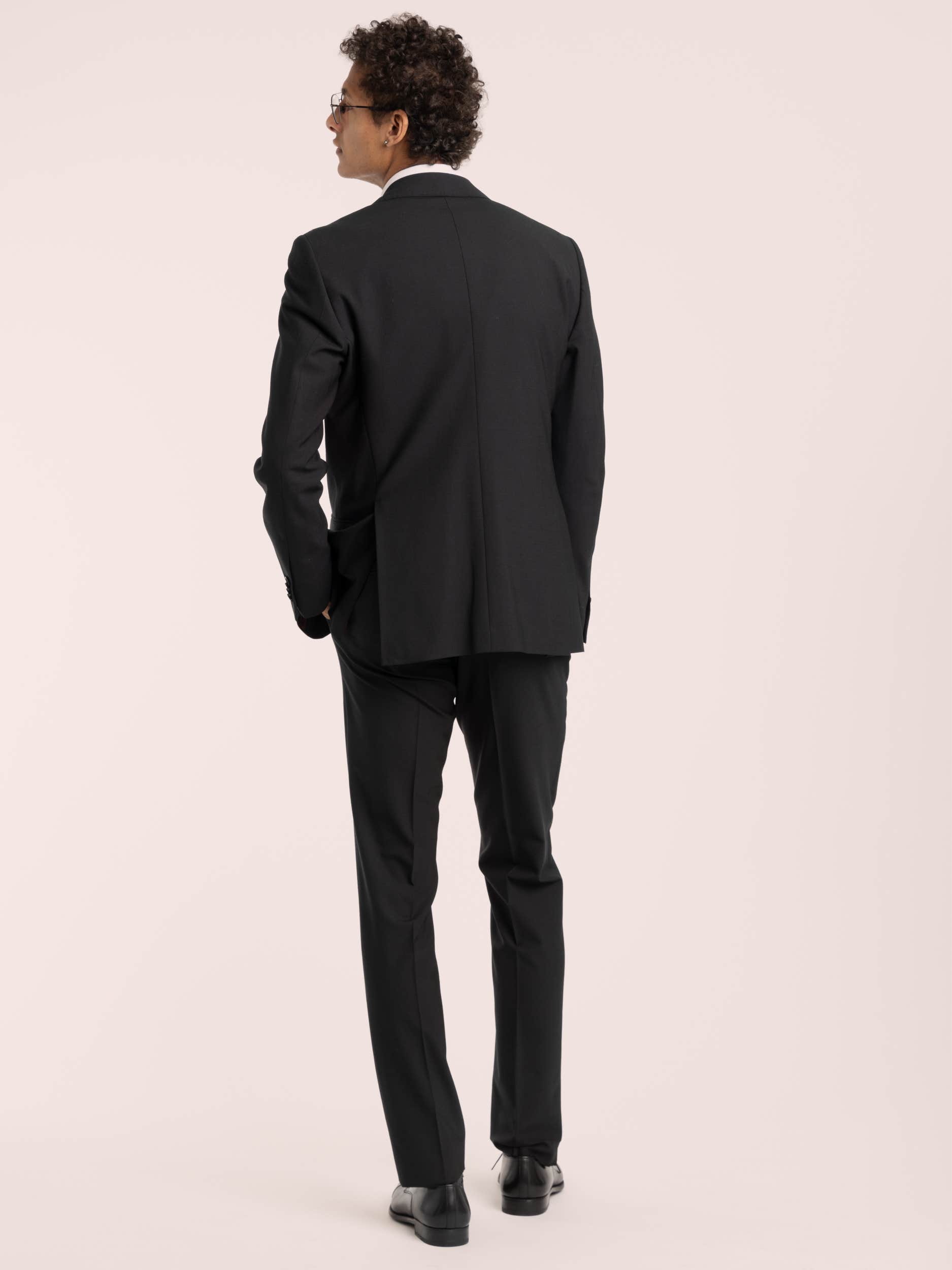 Black Wool-Blend Suit