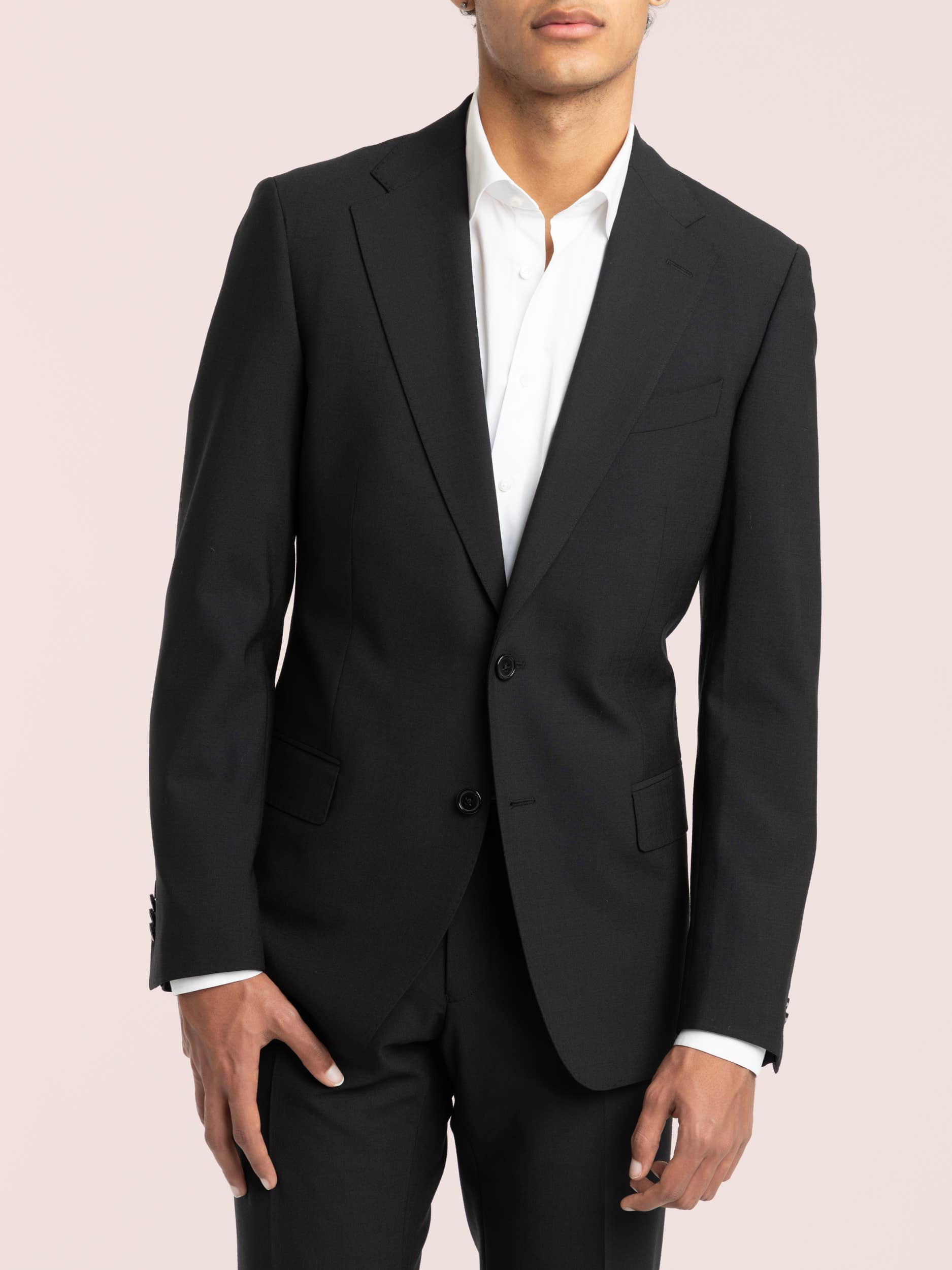 Black Wool-Blend Suit