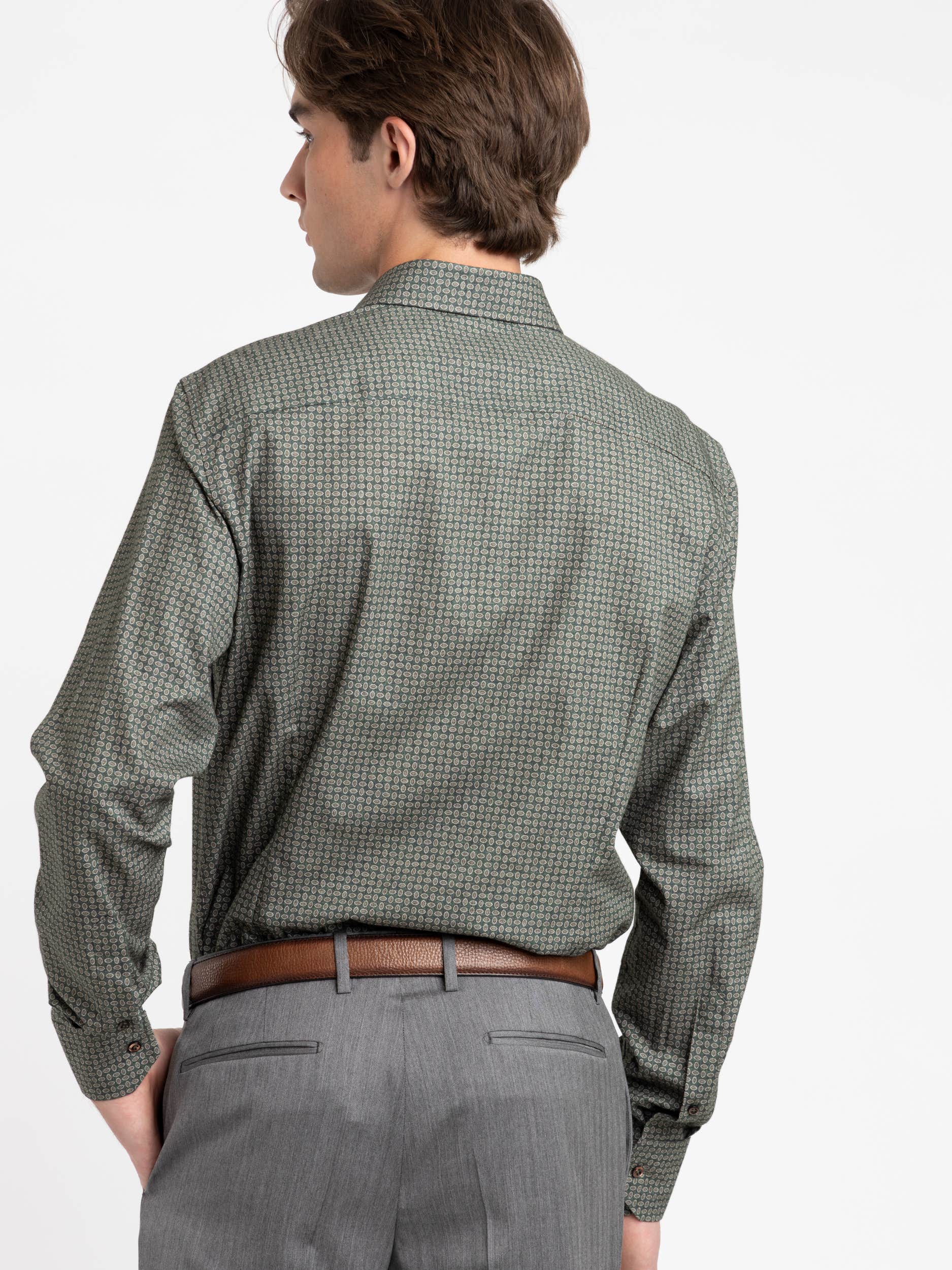 Green Pattern Slimline Shirt