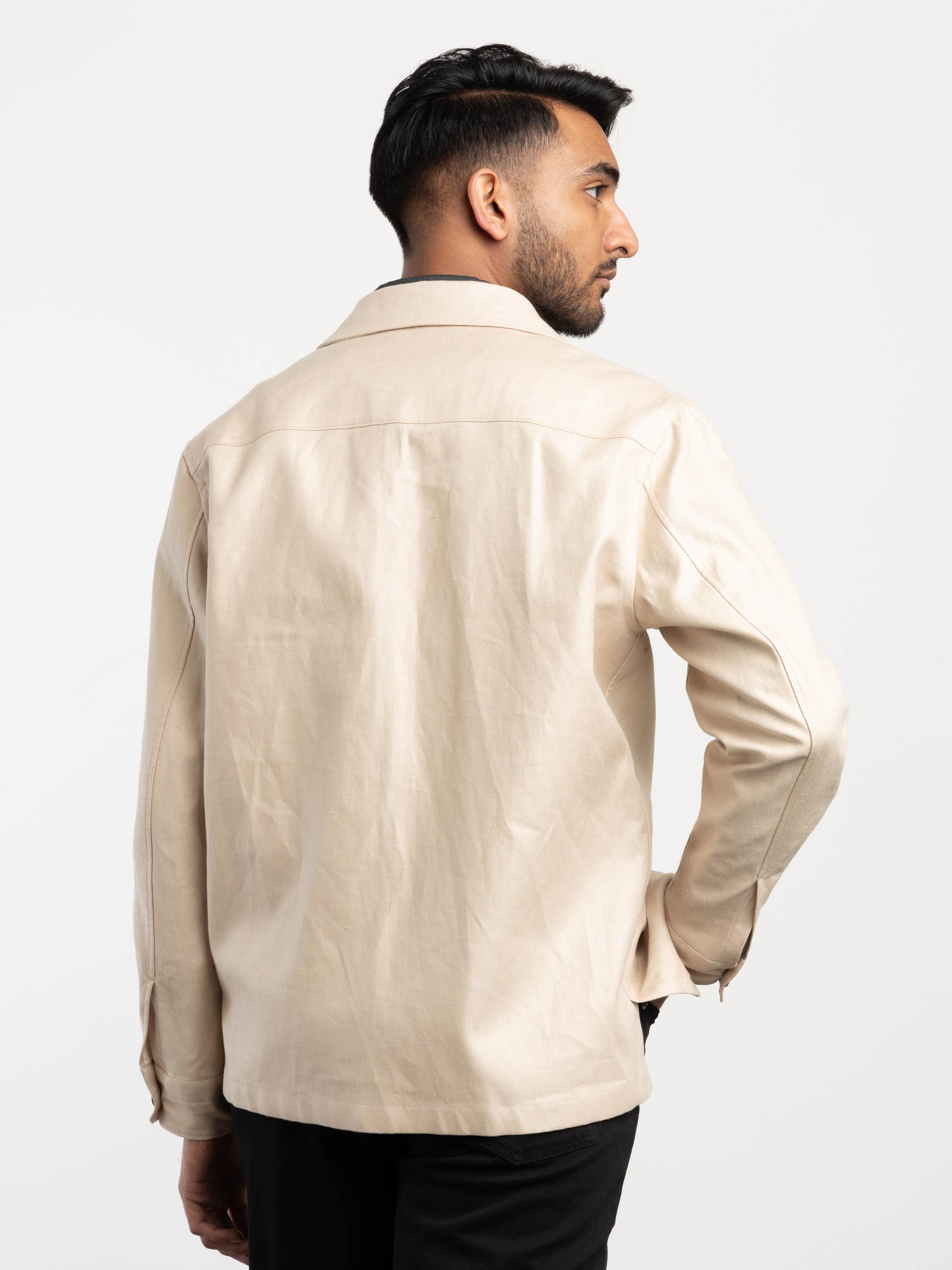 Light Beige Oasi Lino Overshirt