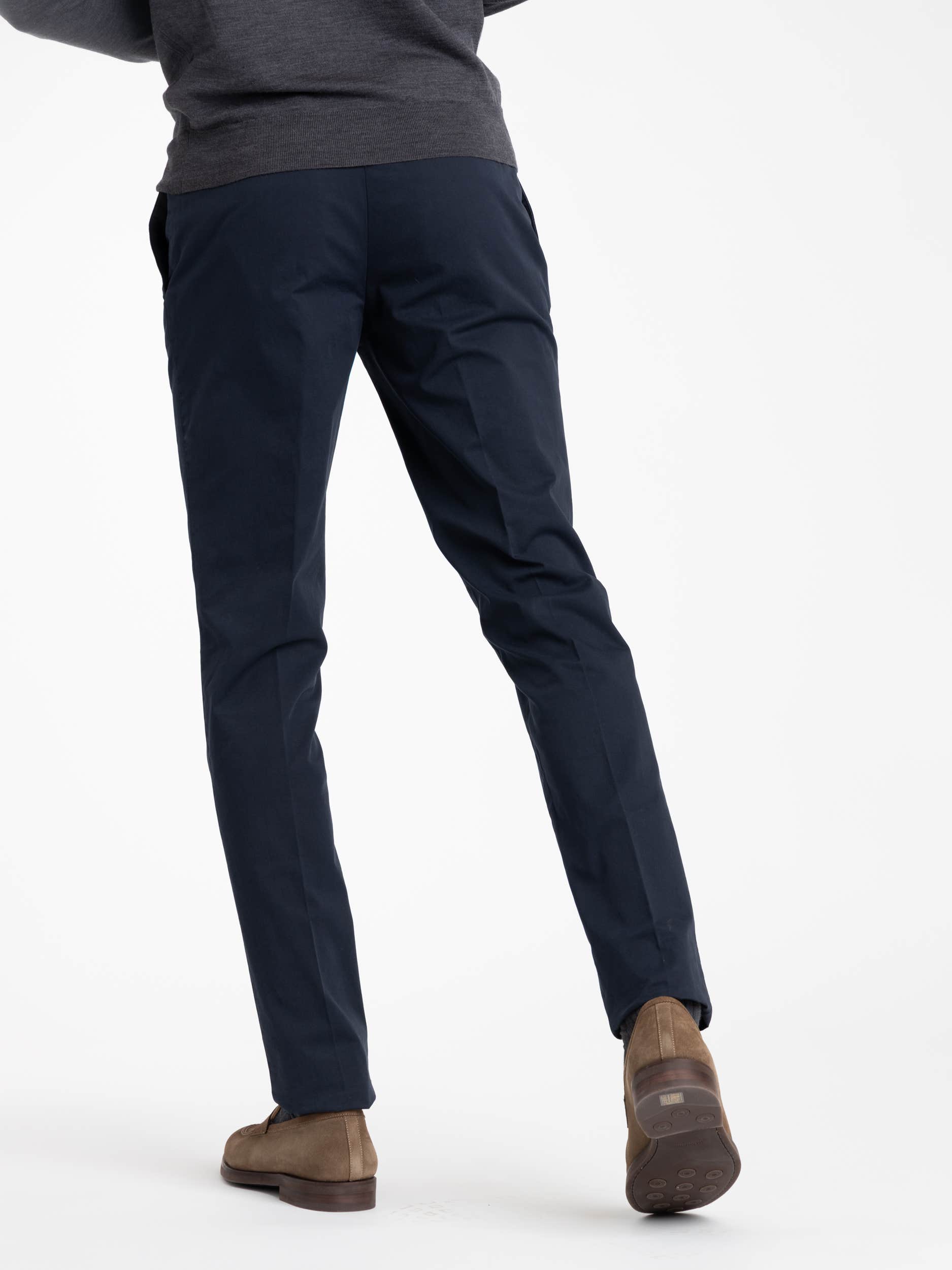 Navy Cotton Trousers