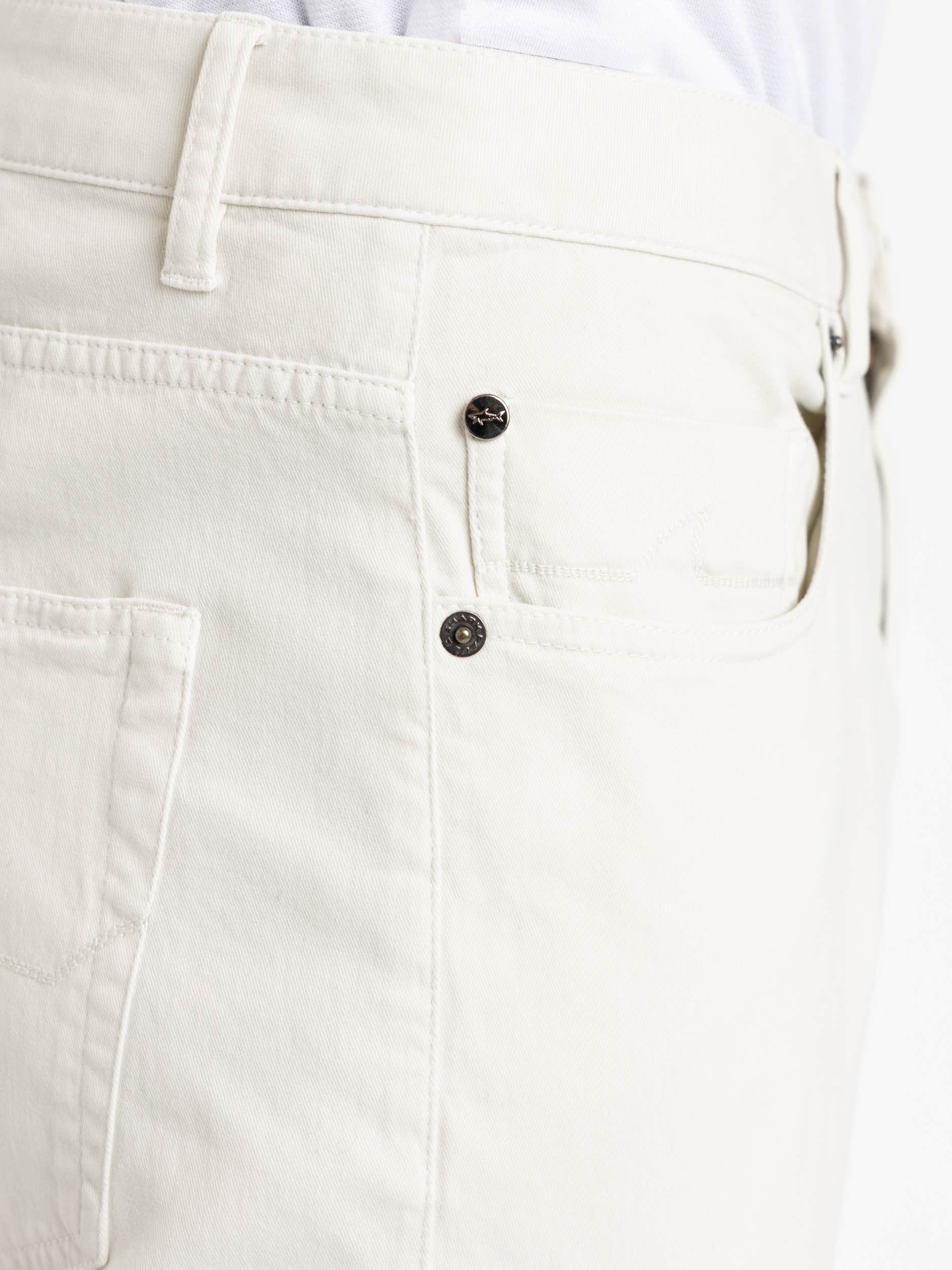 White Cotton Chino Stretch Jeans