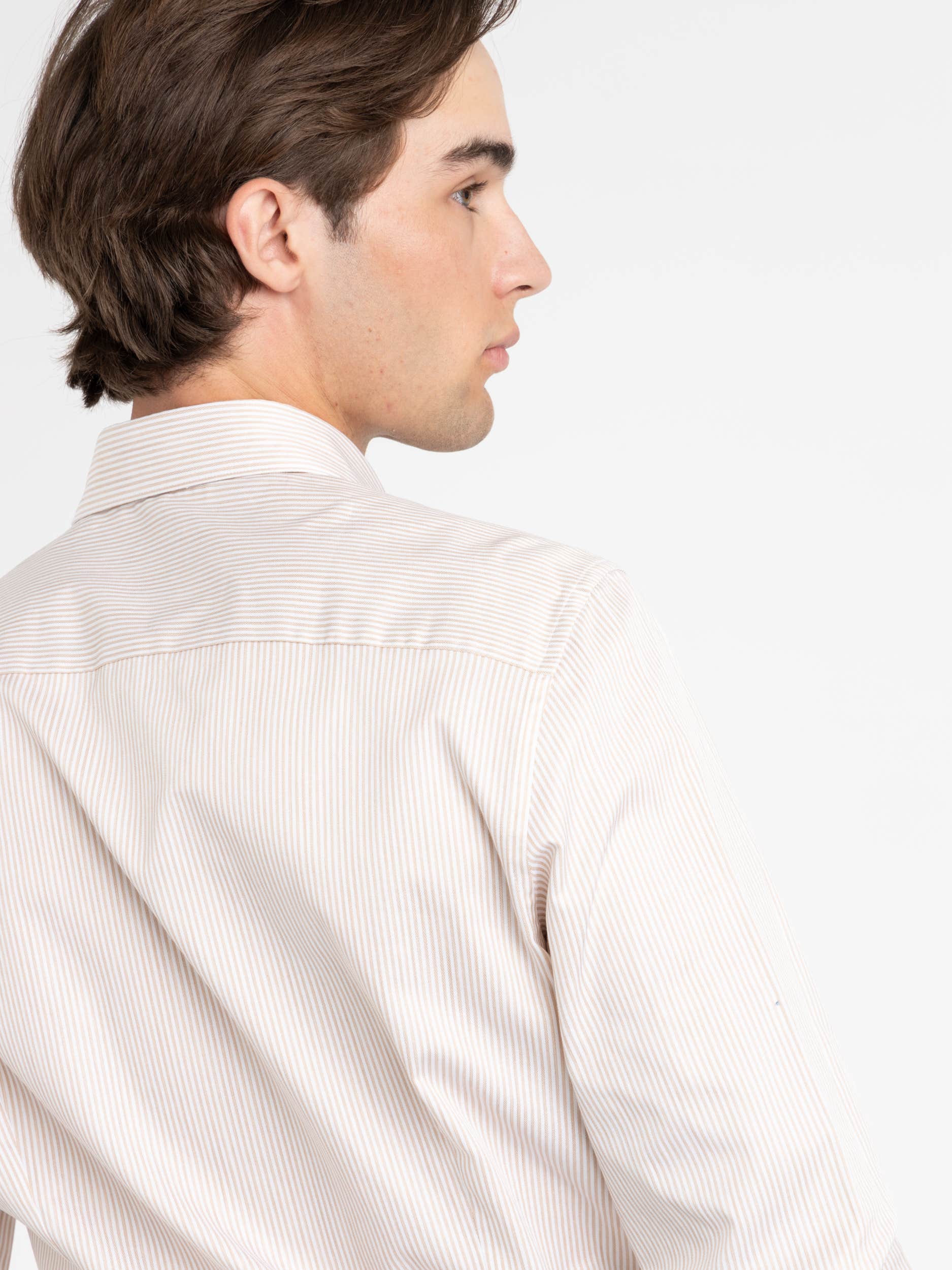 Brown Striped Slimline Shirt