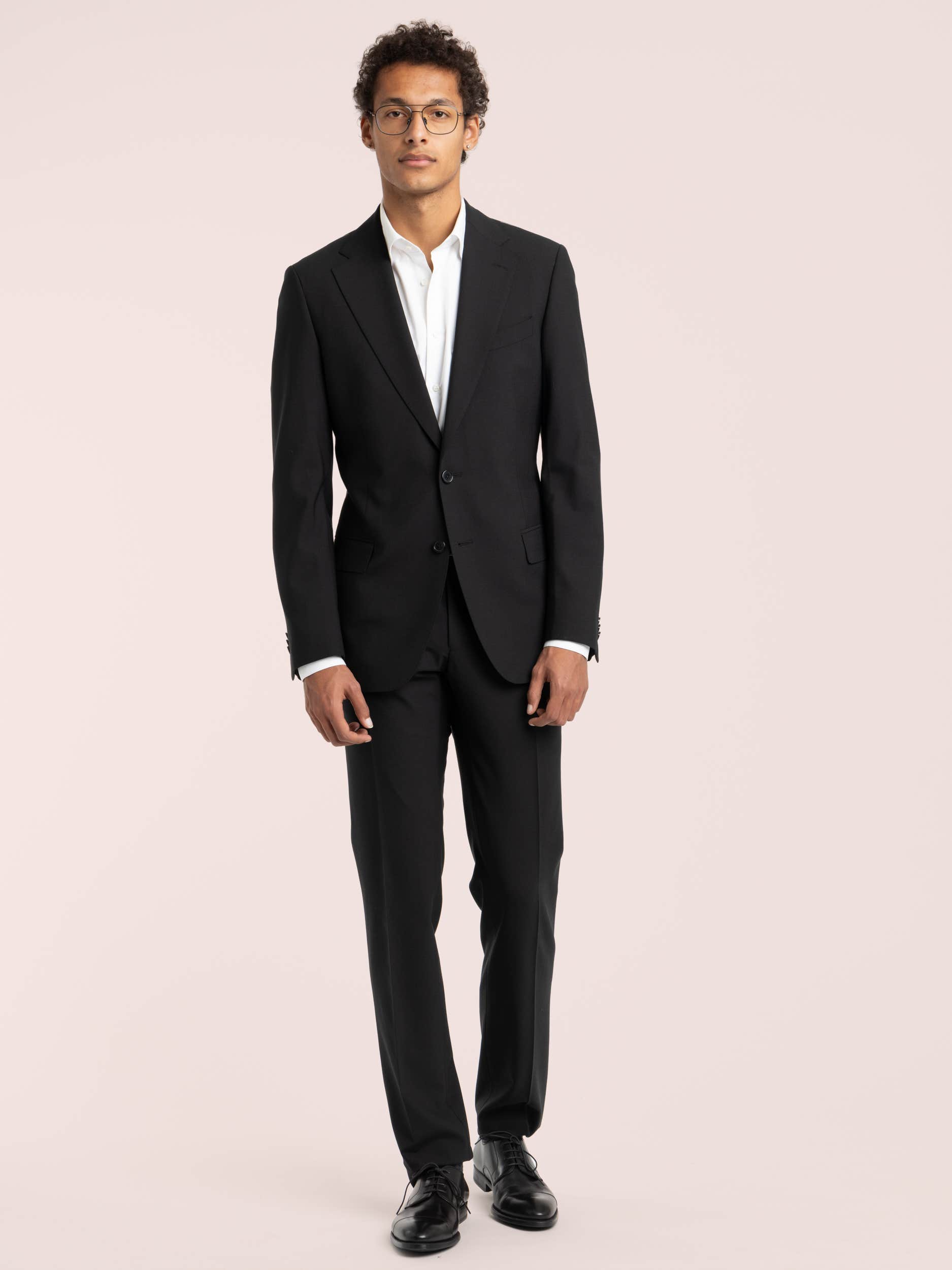Black Wool-Blend Suit