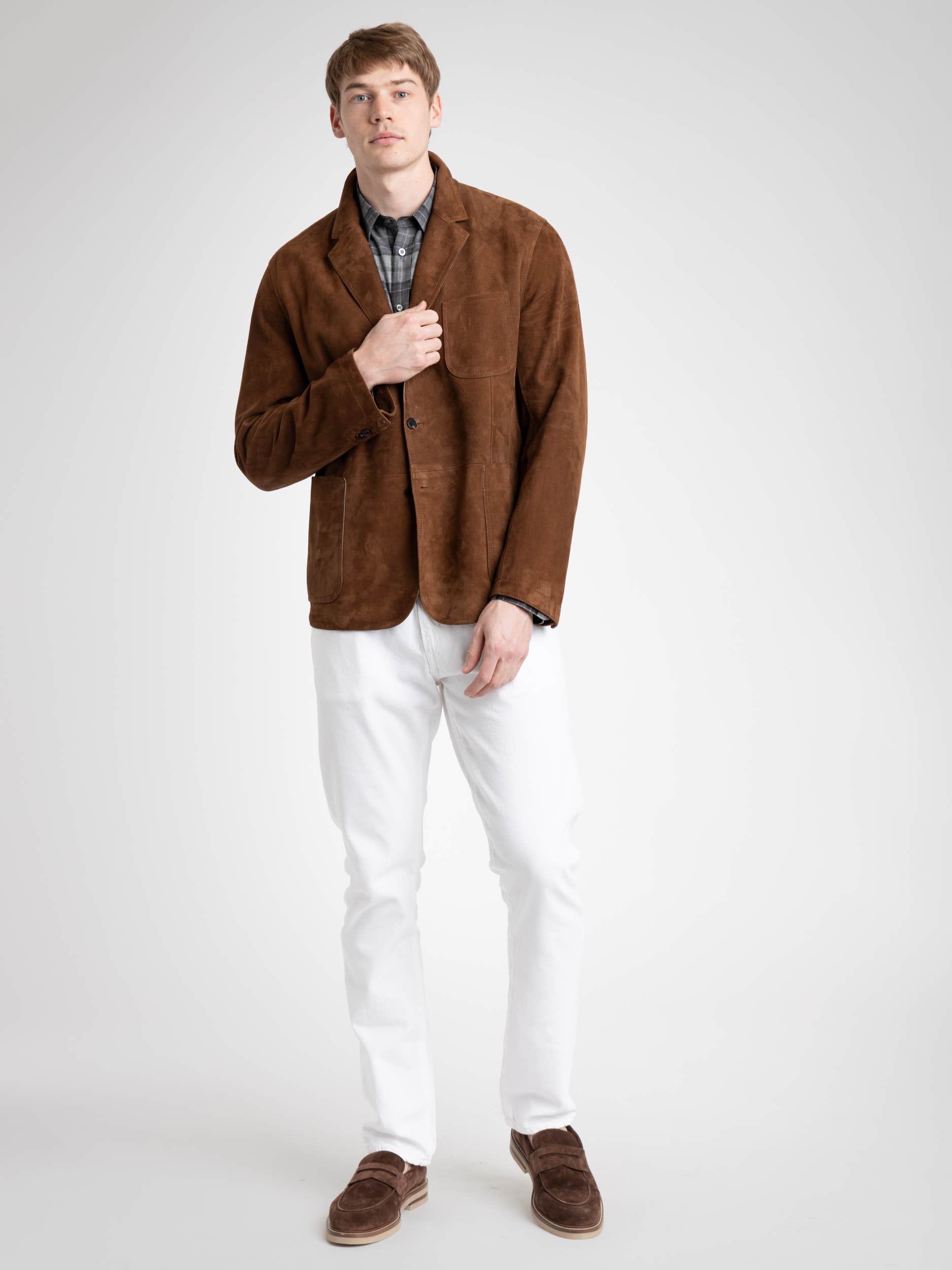 Chestnut Brown Hand-Tailored Suede Sport Jacket
