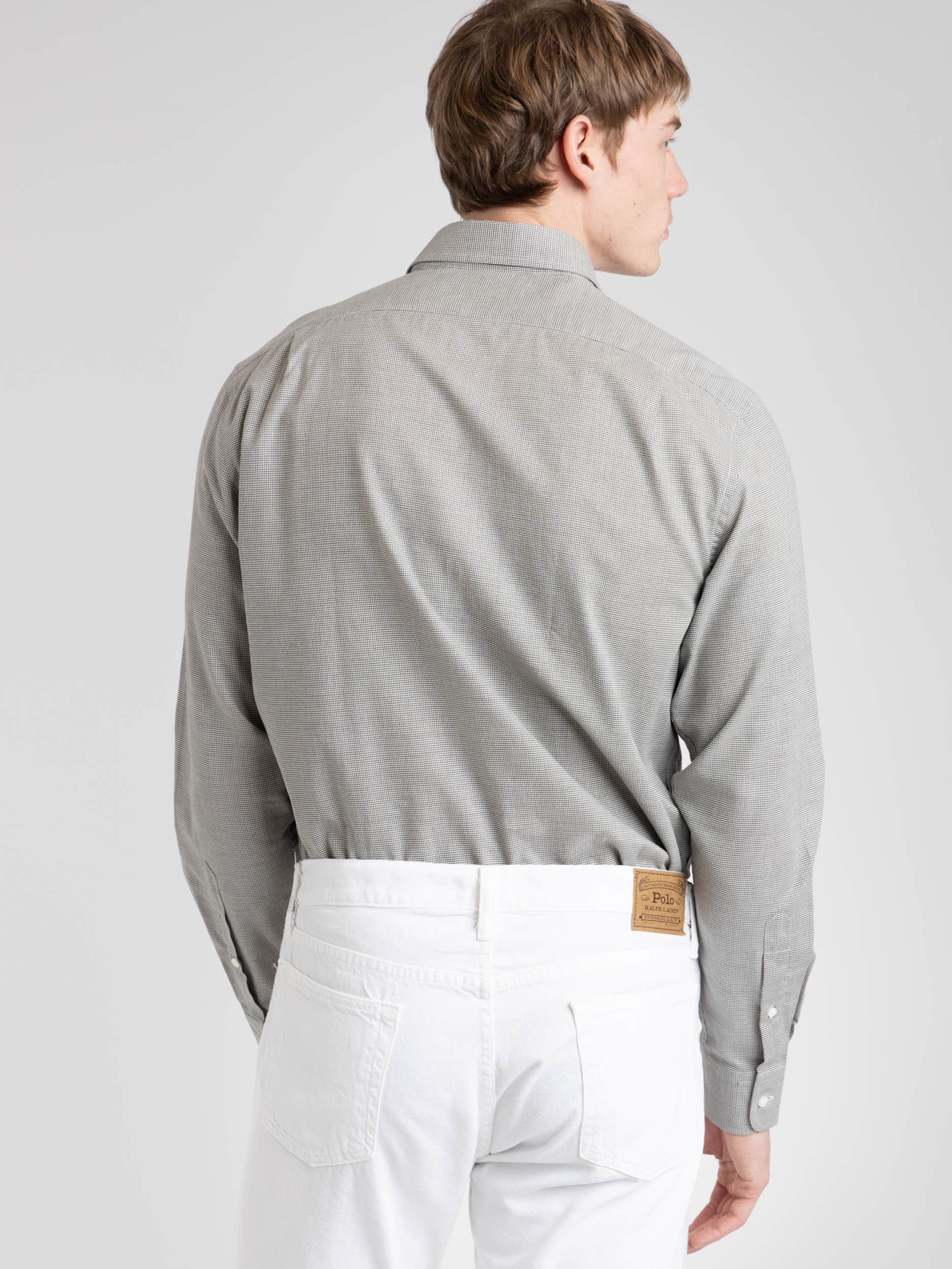 Grey/White Herringbone Shirt