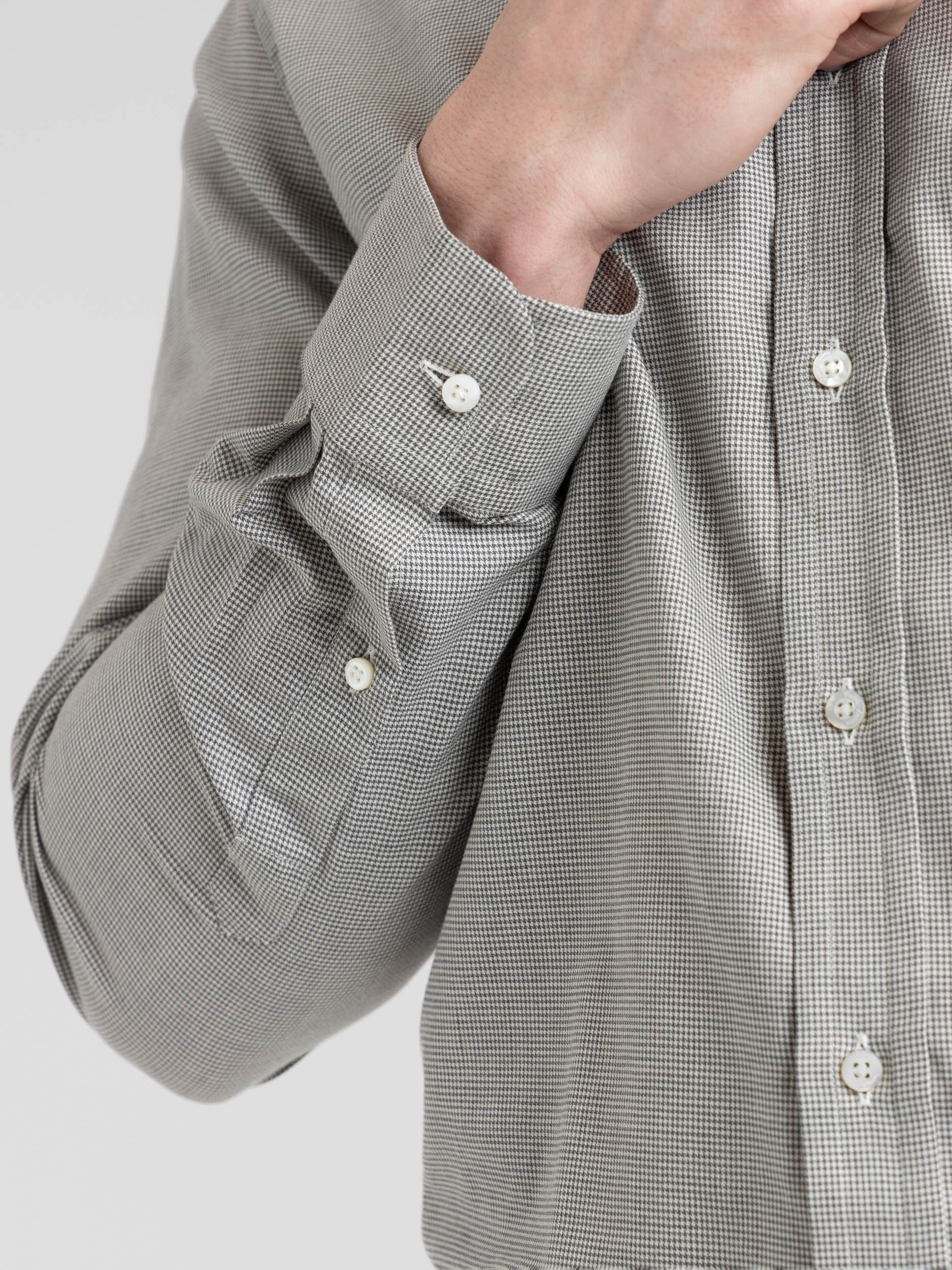 Grey/White Herringbone Shirt
