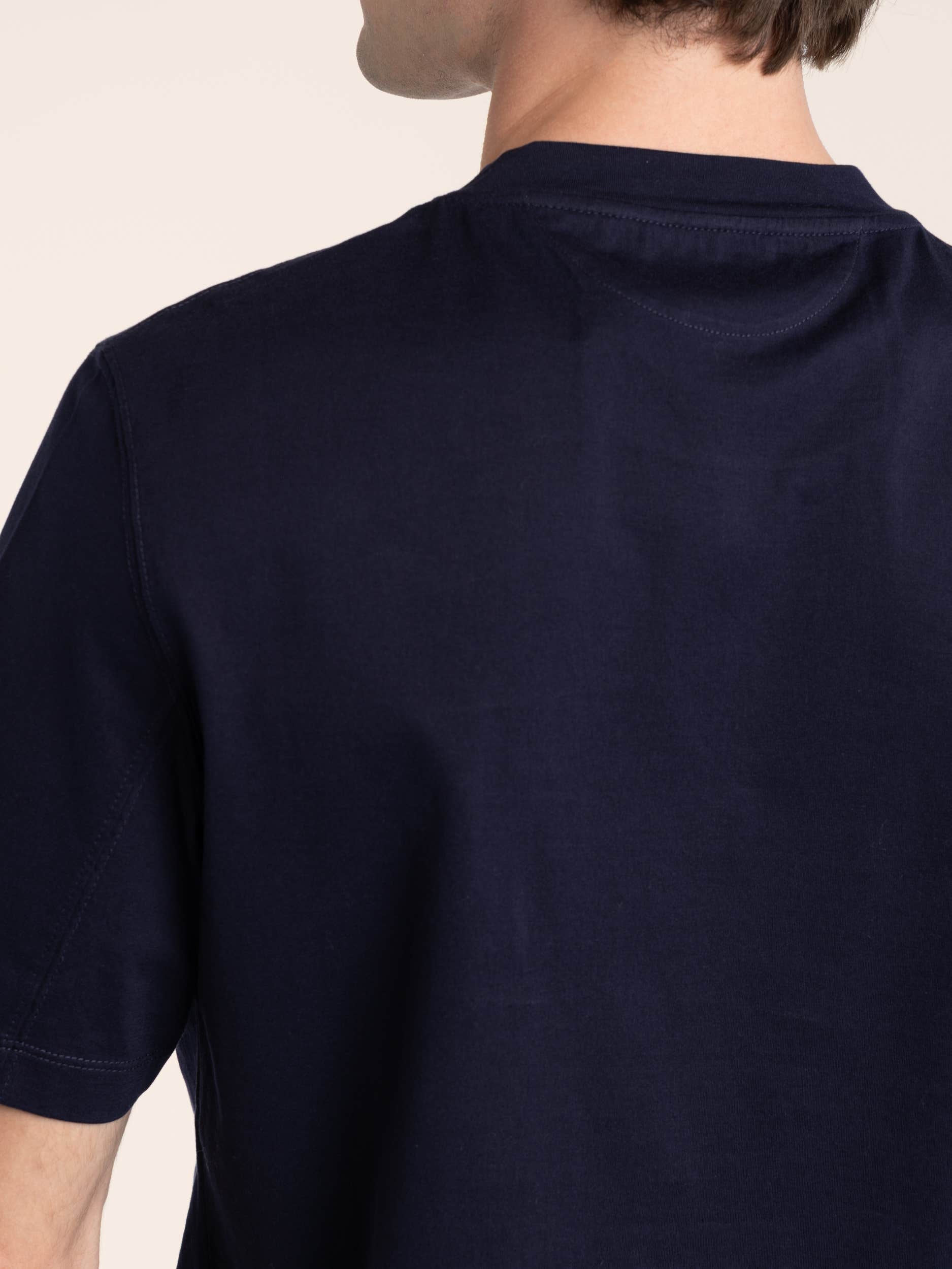 Navy Cotton Jersey Crewneck T-Shirt