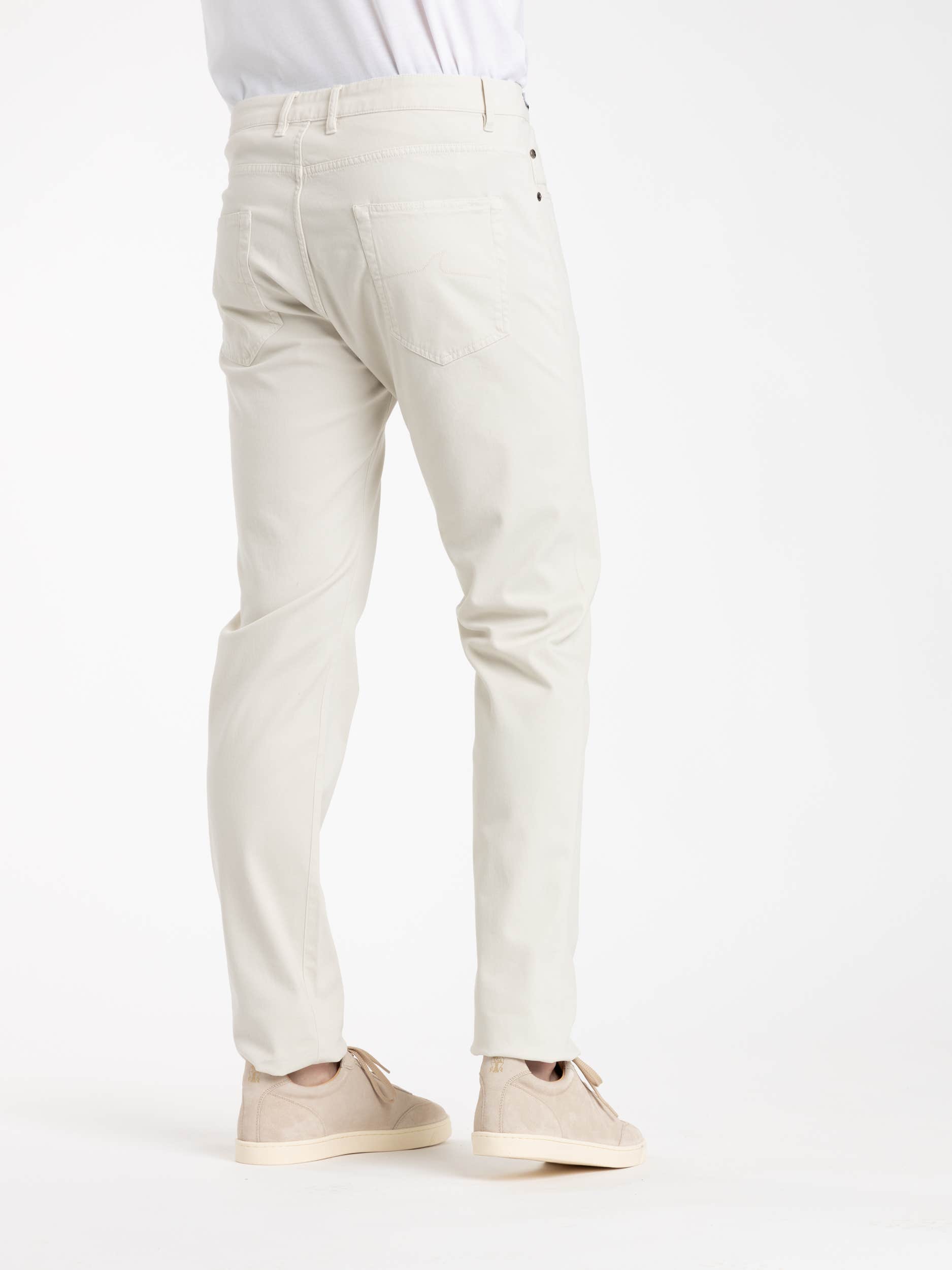 White Cotton Chino Stretch Jeans