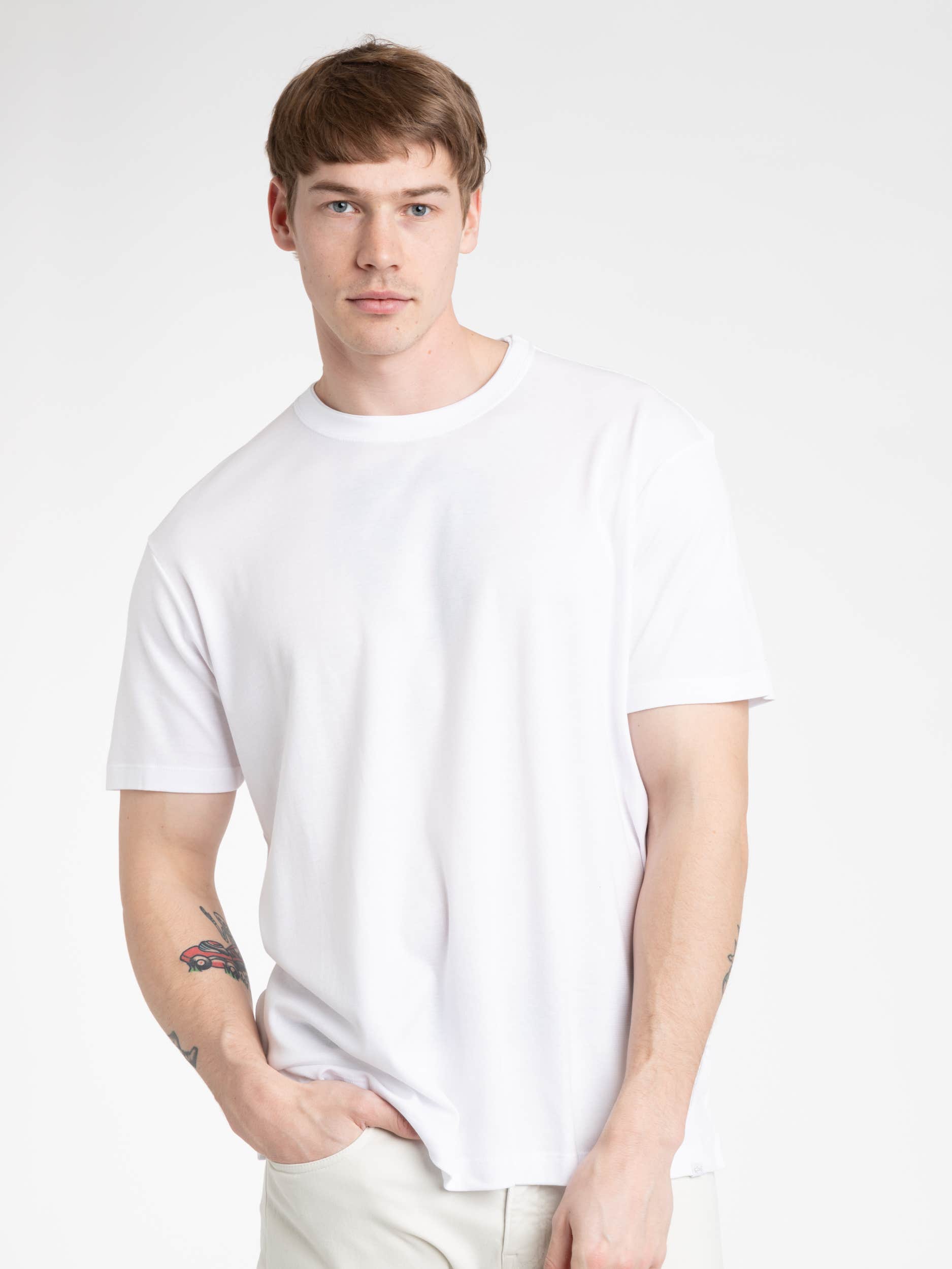 White Woven T-Shirt