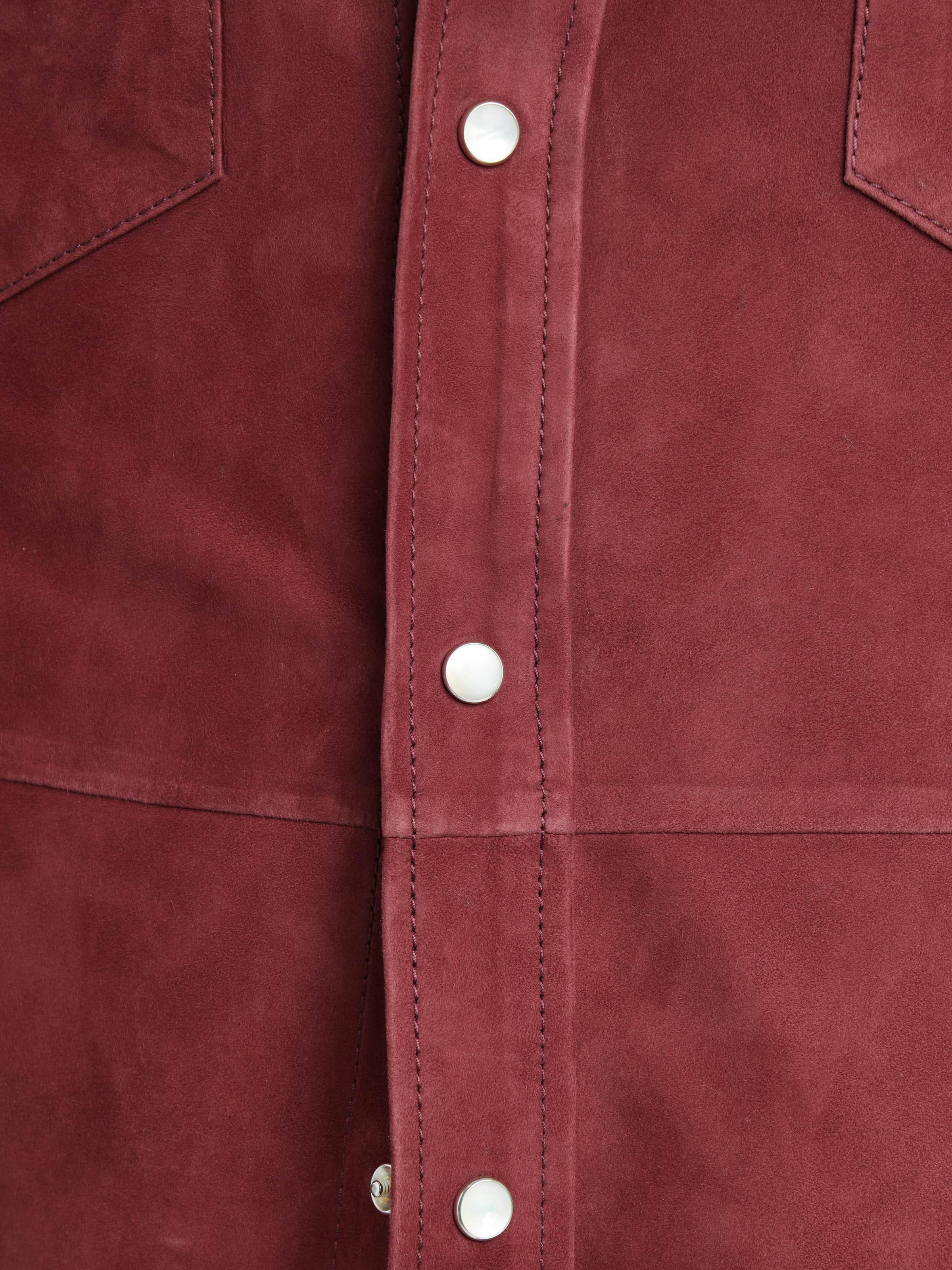 Red Lightweight Suede Shirt