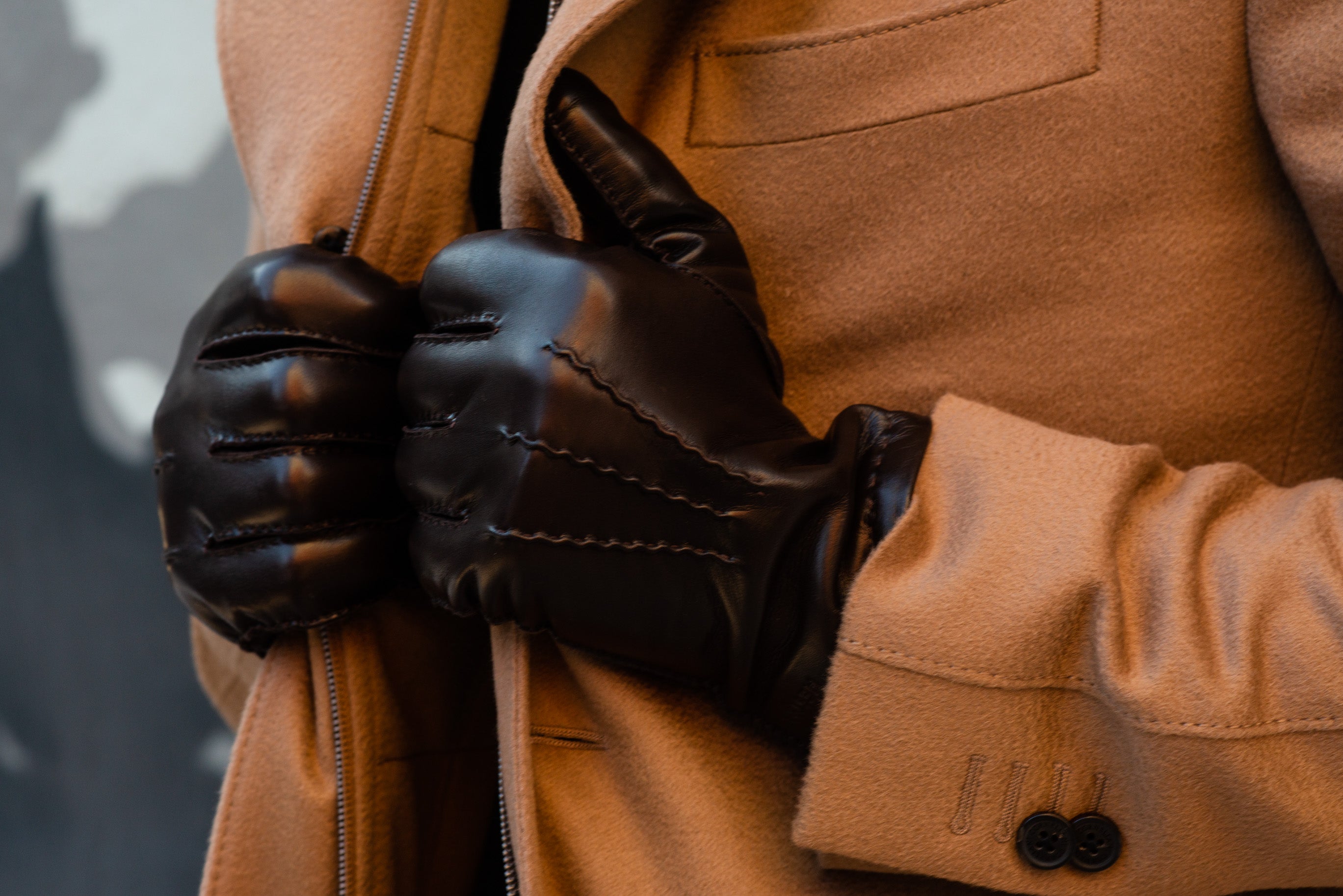 Formal leather hot sale gloves