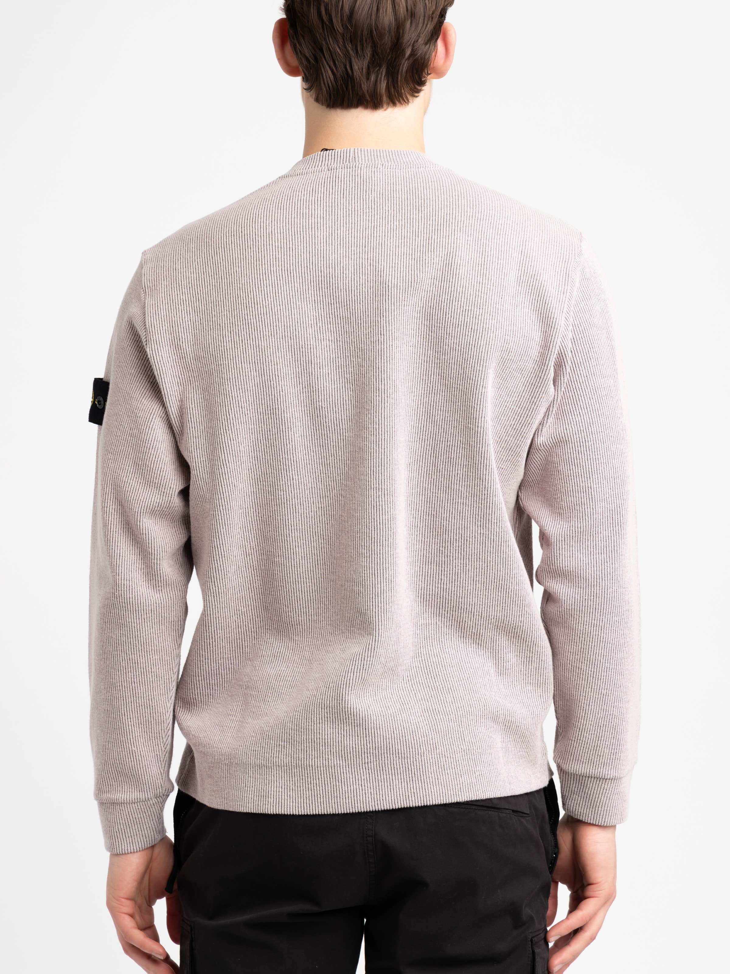 Muted Pink Ribbed Crewneck Sweater