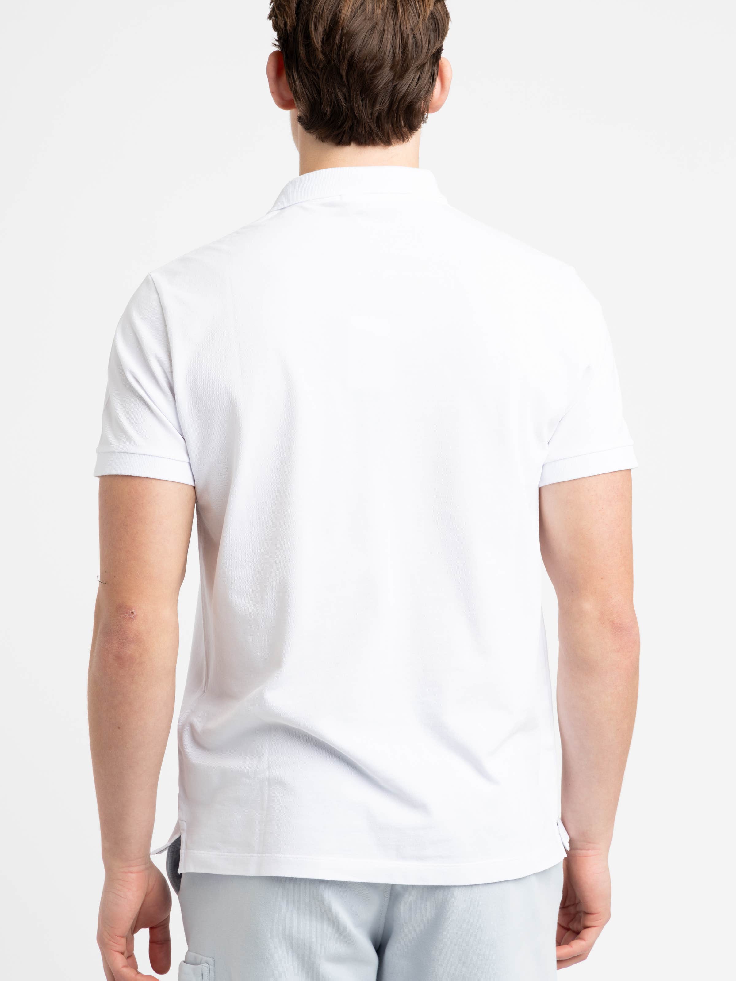 White Cotton Short-Sleeve Polo