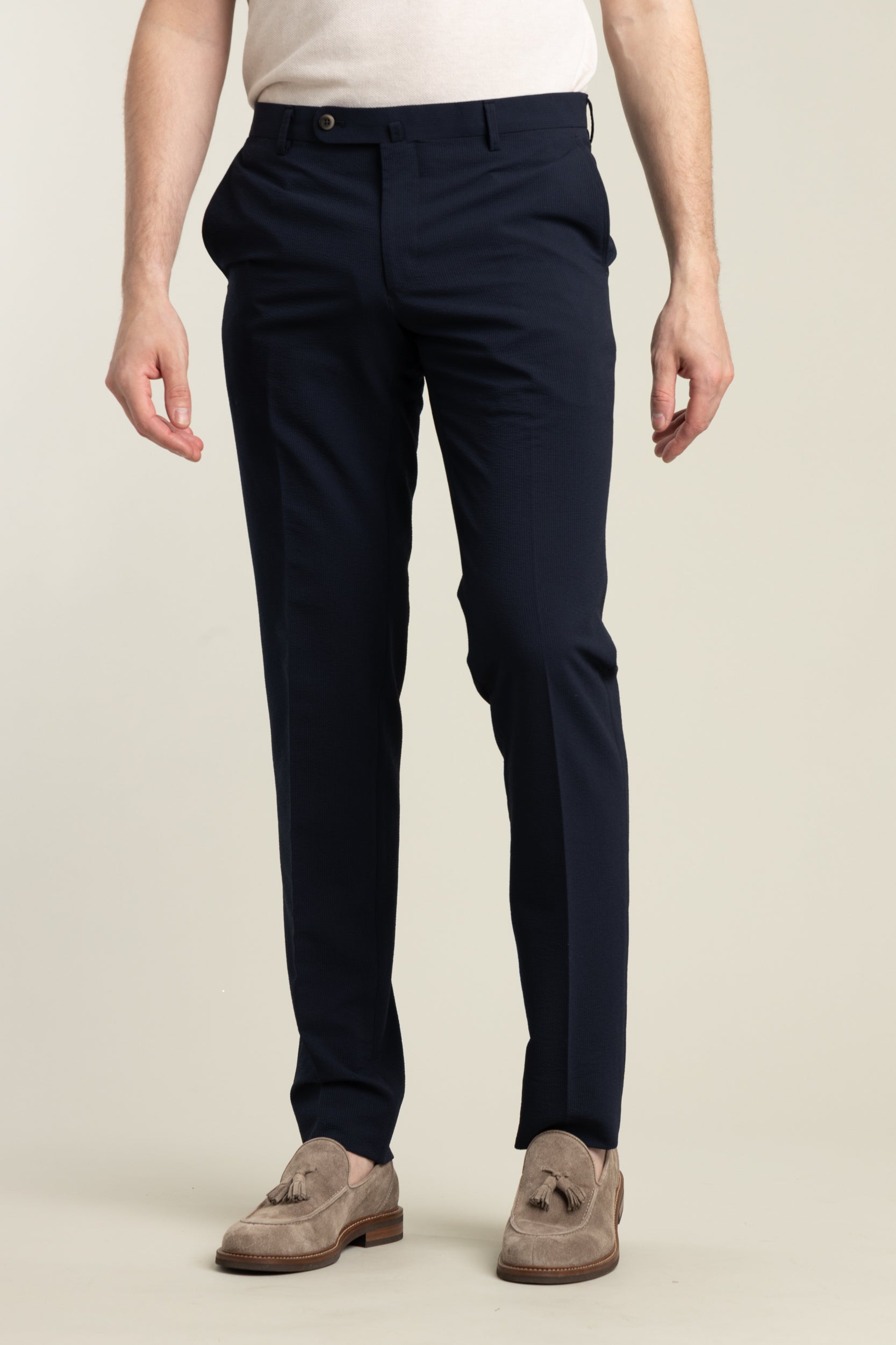 Navy Seersucker Dress Pants